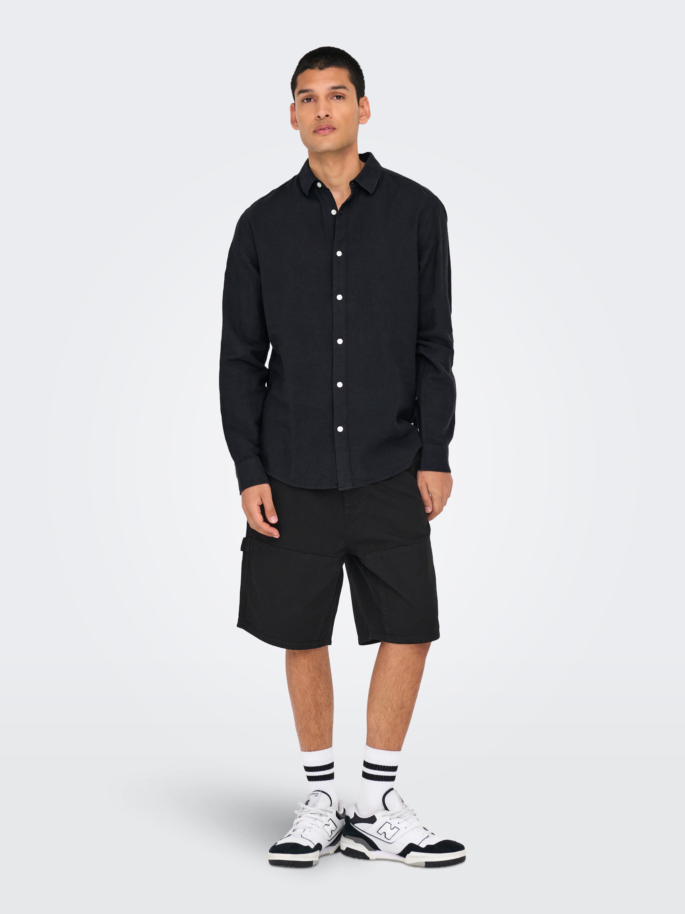 ONLY & SONS Langarmhemd »ONSCAIDEN LS SOLID LINEN SHIRT NOOS«