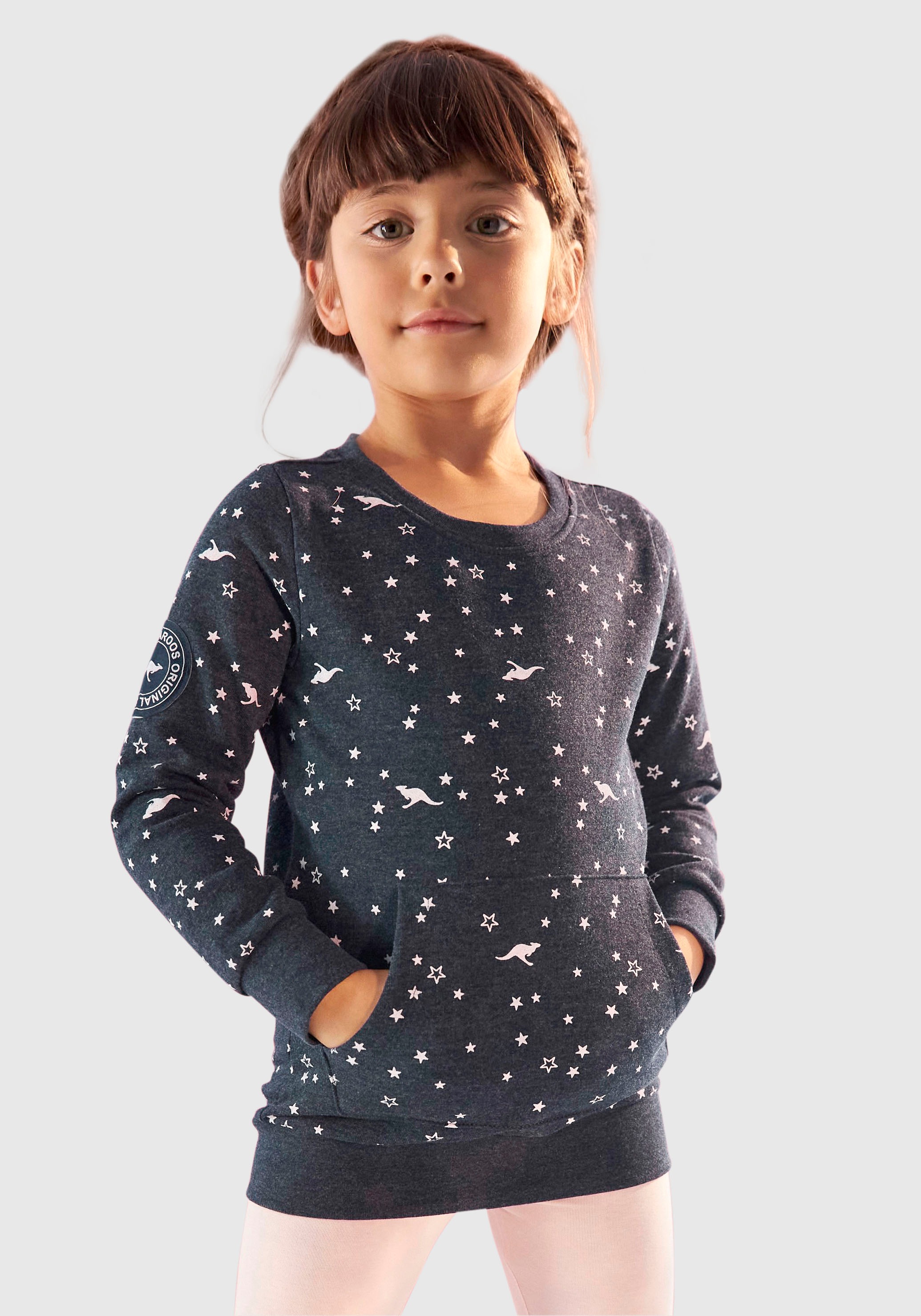 KangaROOS Longsweatshirt, mit Kängurutasche