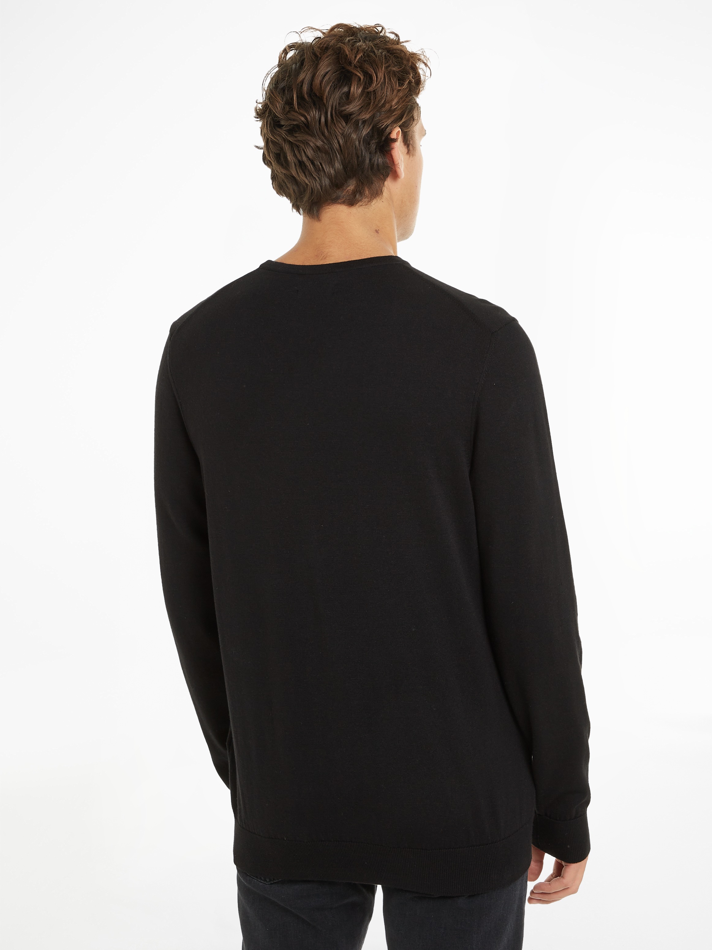 Calvin Klein Rundhalspullover »COTTON SILK BLEND CN SWEATER«, mit Logoprägung