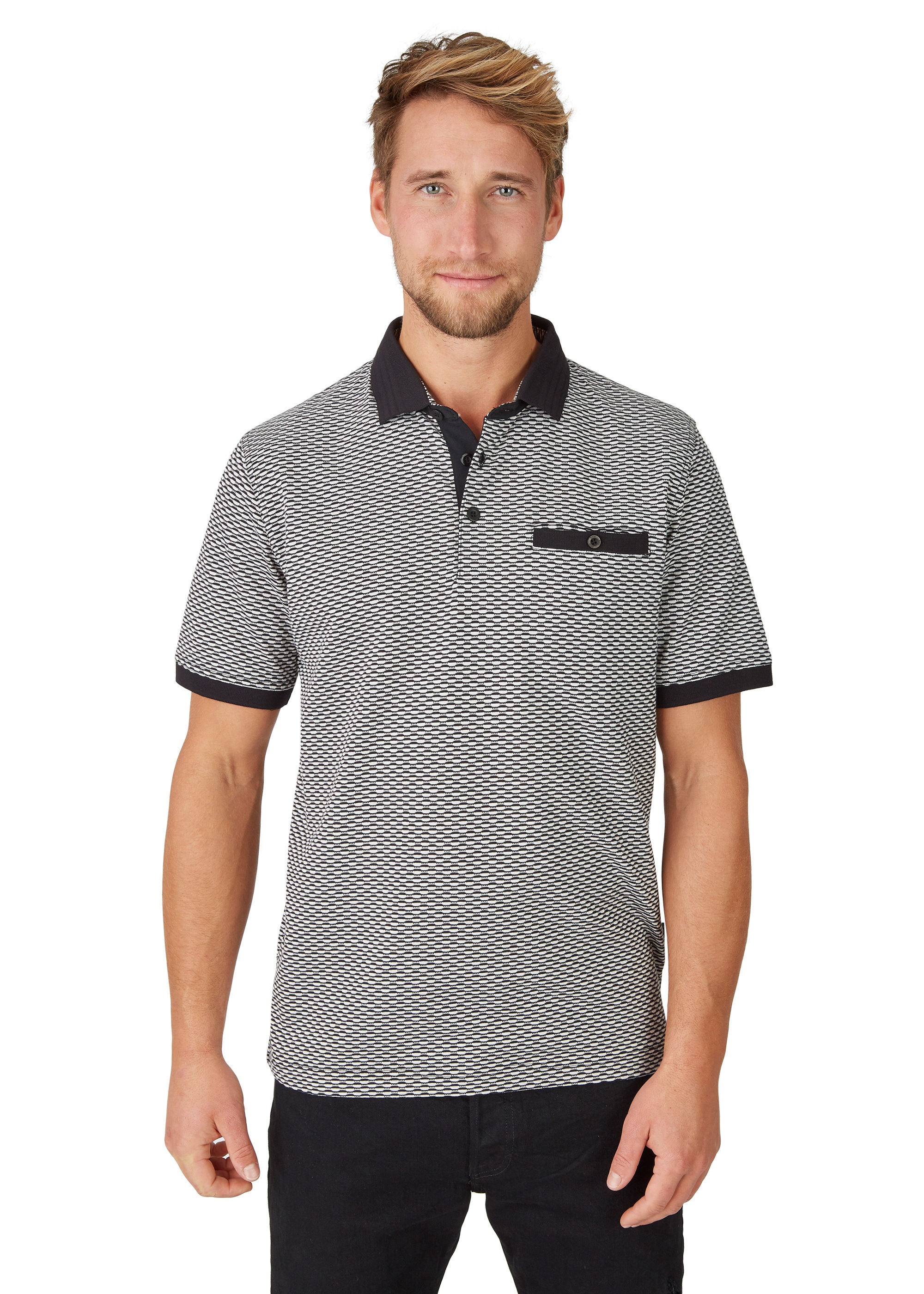 Hajo Poloshirt in Jacquardstruktur