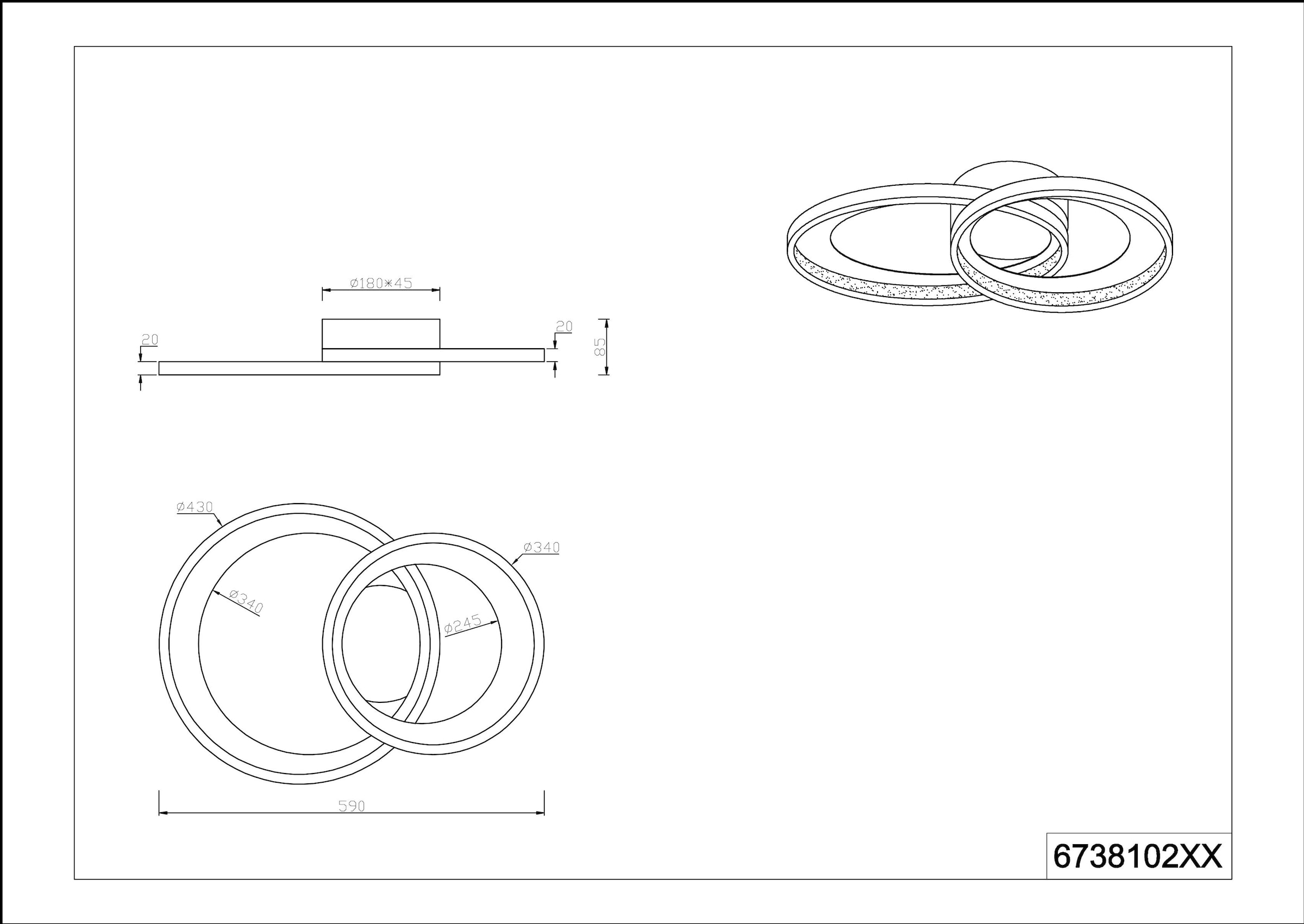 TRIO Leuchten LED Deckenleuchte »Granada«, 1 flammig-flammig, LED Deckenlampe