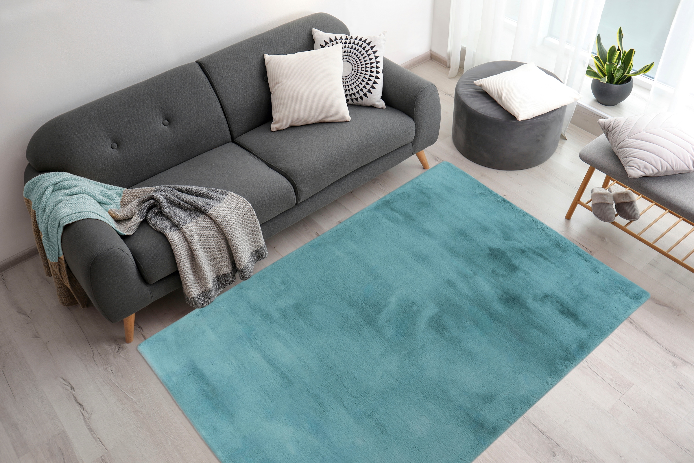 Arte Espina Fellteppich »Rabbit 100«, rechteckig, 45 mm Höhe, Kunstfell, Kaninchenfell-Haptik, supersoft, Hochflorteppich