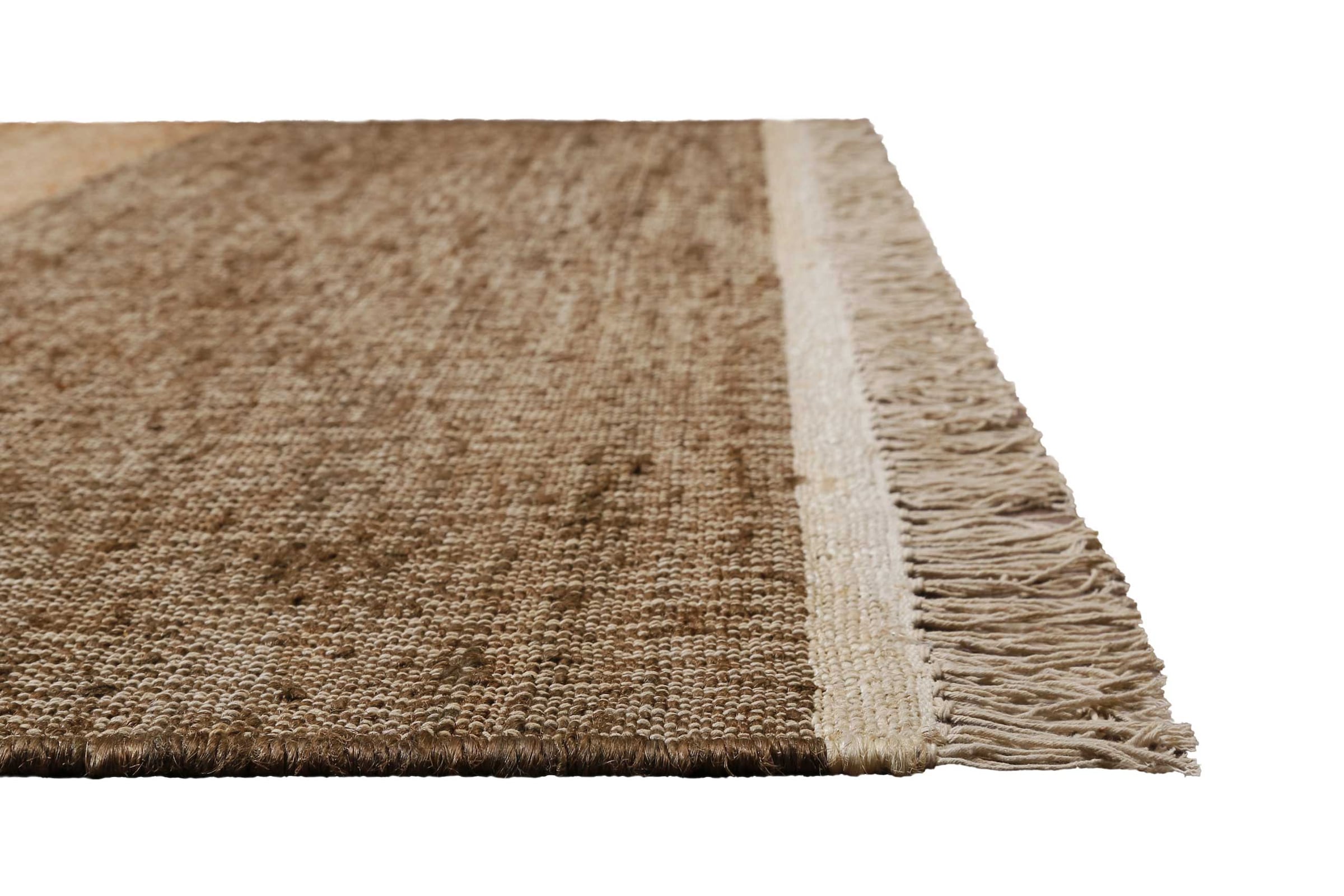 Green Looop Teppich »Vito GL-82305«, rechteckig, 4 mm Höhe, Naturfaser Teppich aus 80% Jute 20% Baumwolle, mit Fransen, Wohnzimmer