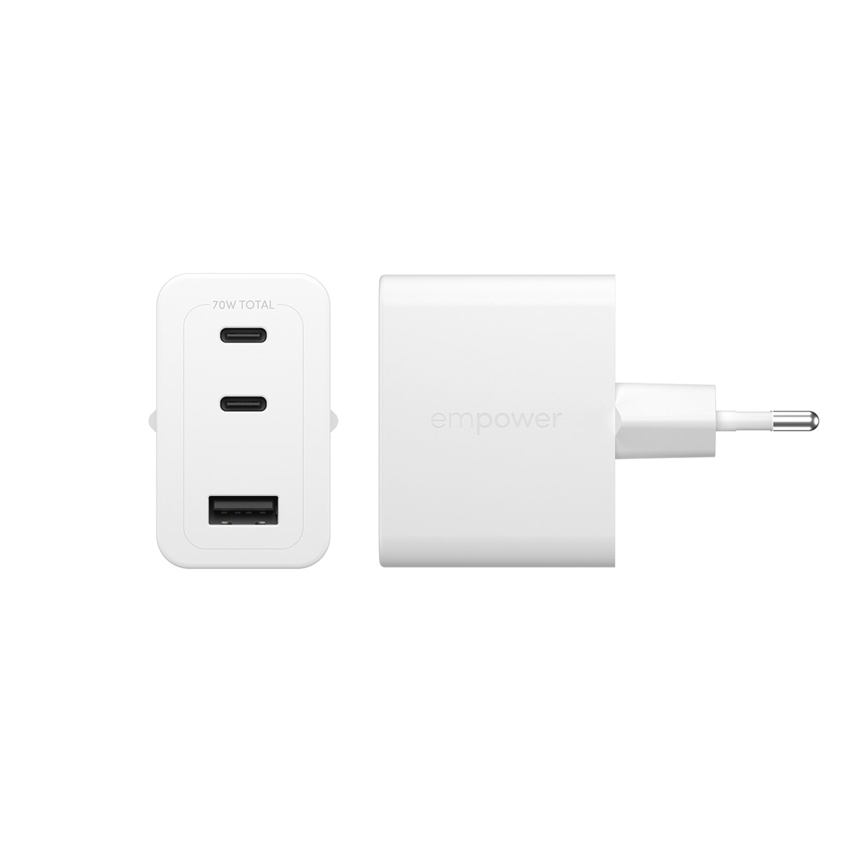 empower by PanzerGlass USB-Ladegerät »Turbo 70 W Charger 2x USB-C 1x USB-A EU-Plug«