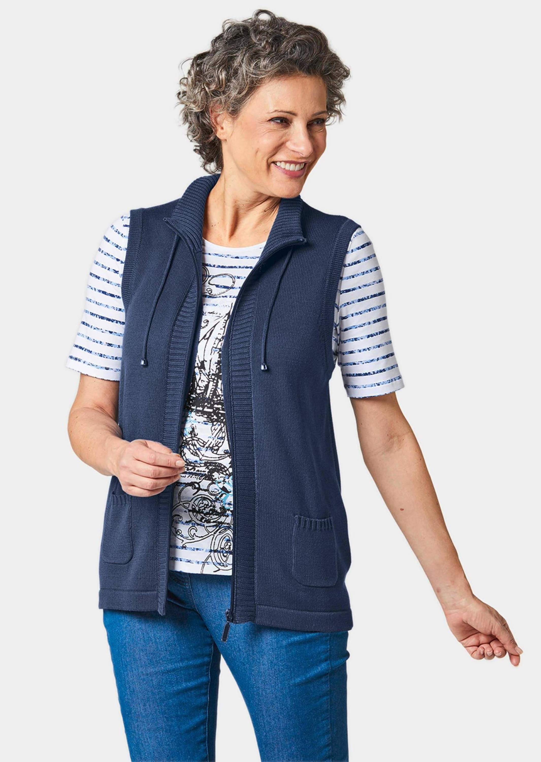 GOLDNER Strickjacke »Kurzgröße Sportliche Strickweste«