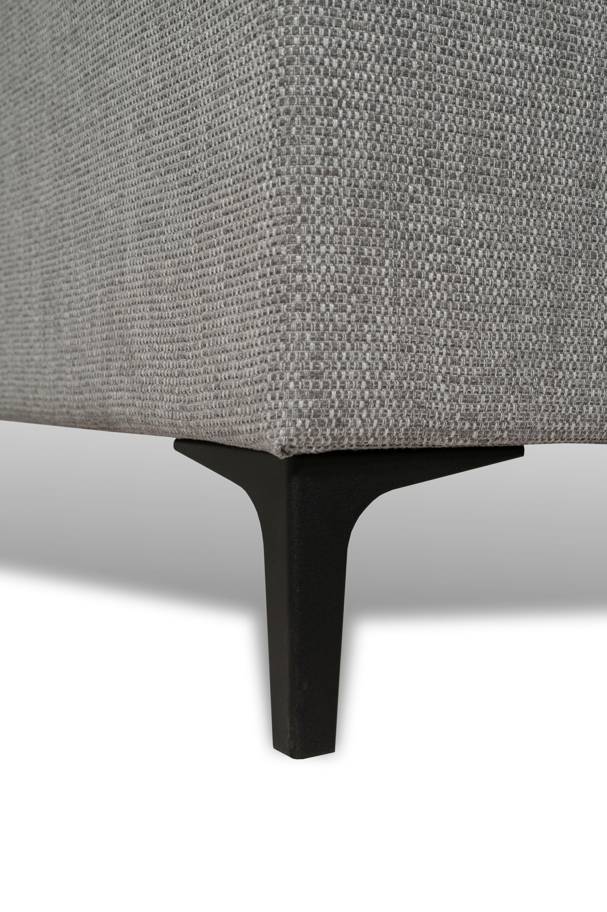 Places of Style Wohnlandschaft »XXL Sofa Oland, Struktur, Flachgewebe, Luxus-Microfaser, Boucle«, U-Form, 345 cm, Wellenunterfederung, Skandi-Design, Metallfüße