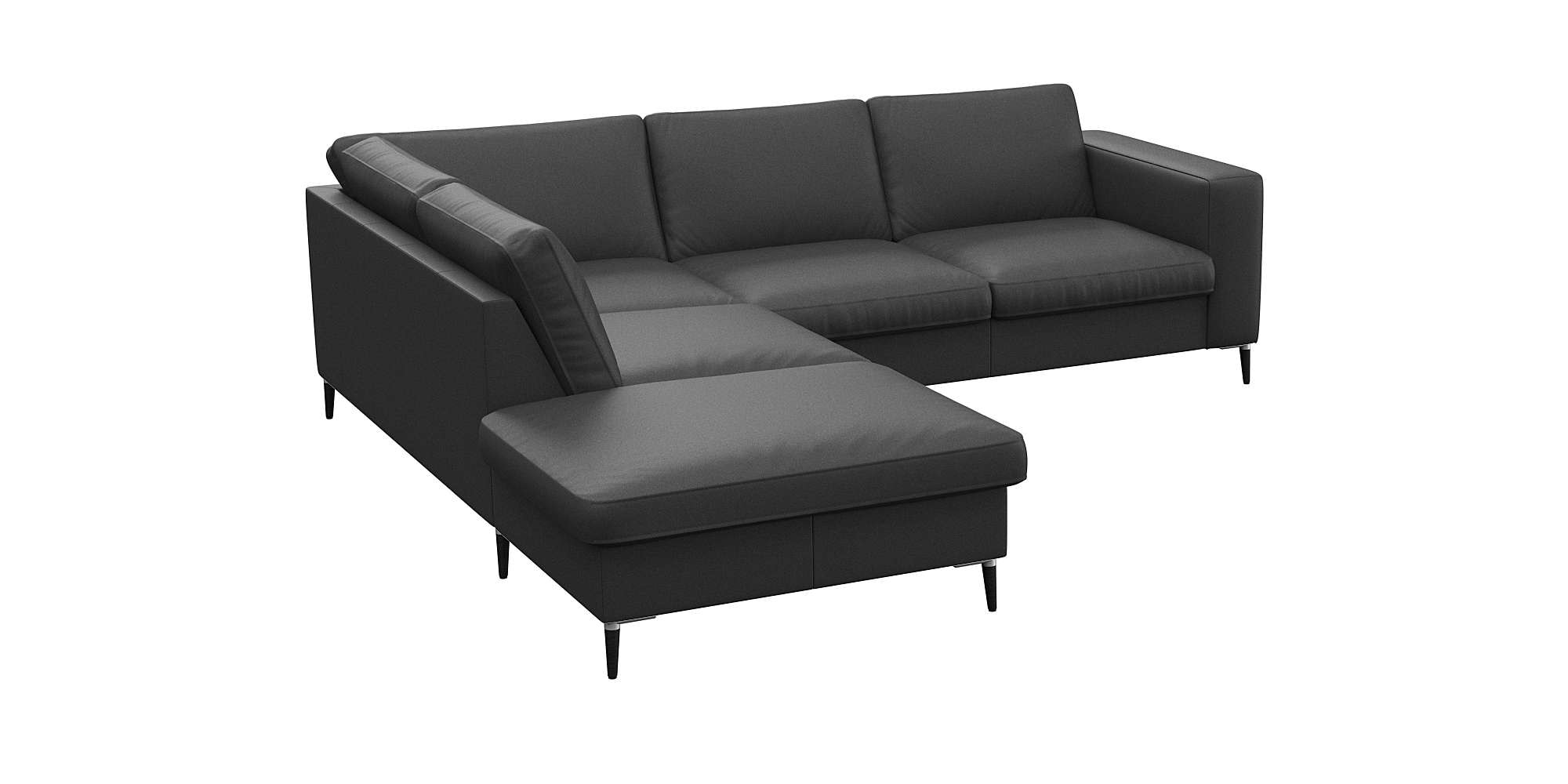 FLEXLUX Ecksofa »Fiore, bequem und komfortabel, zeitlos, OTTOs Choice, L-Form«, breite Armlehnen, Füße Alu/schwarz, B/T 241/225 cm, Kaltschaum im Sitz