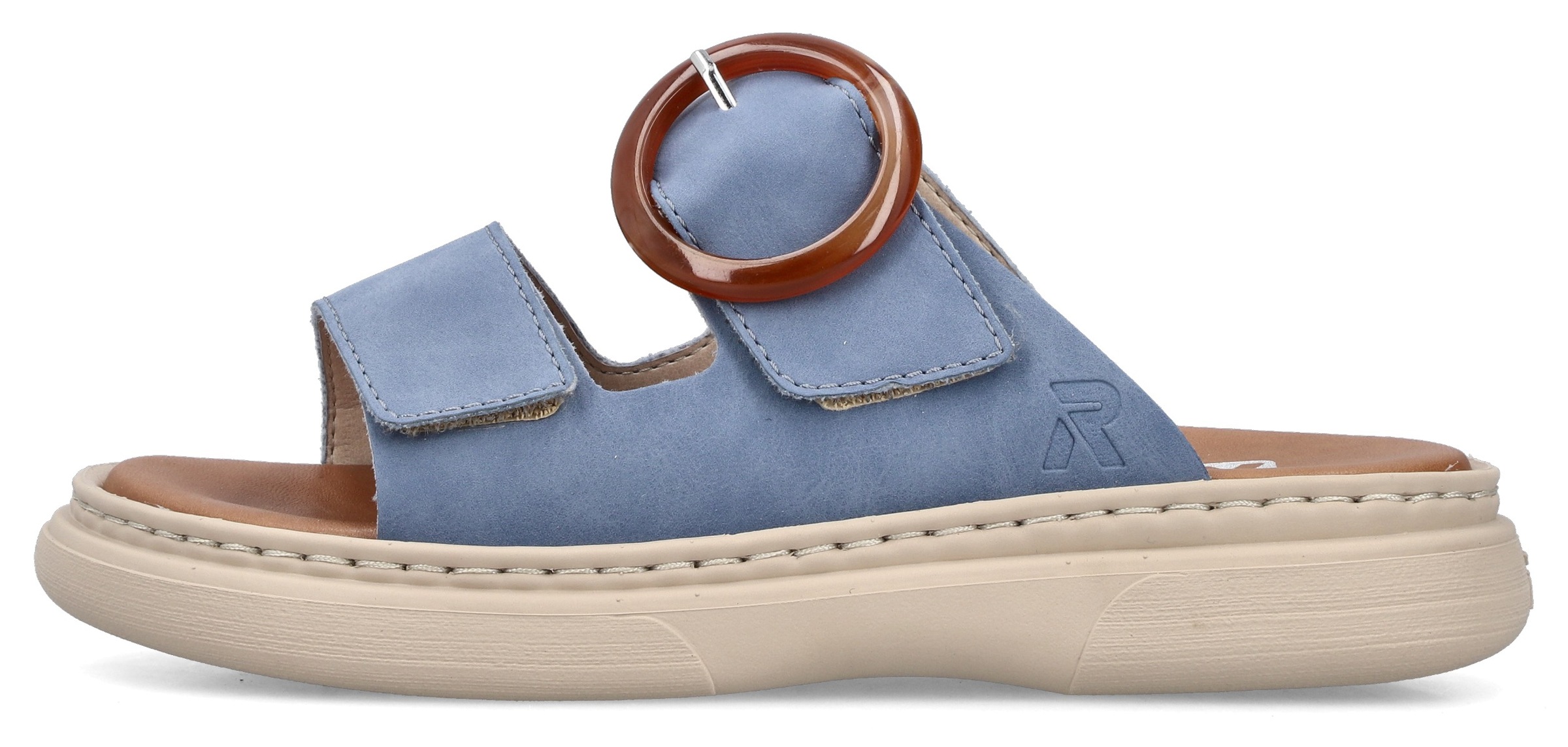 Rieker Pantolette  Sommerschuh, Hausschuh, Strandschuh mit Klettriemchen