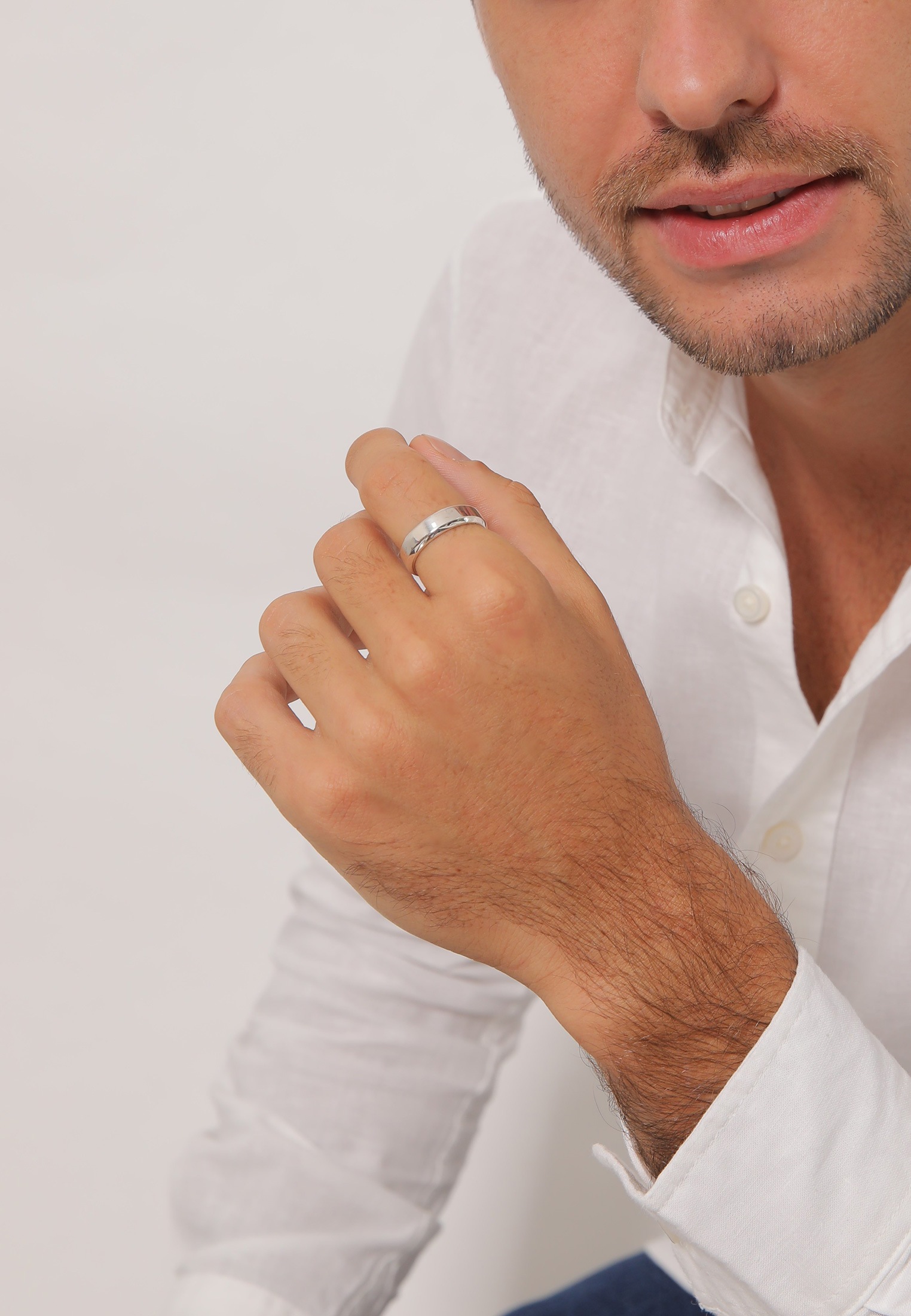 Kuzzoi Silberring »Ring Herren Bandring Basic 925 Silber«