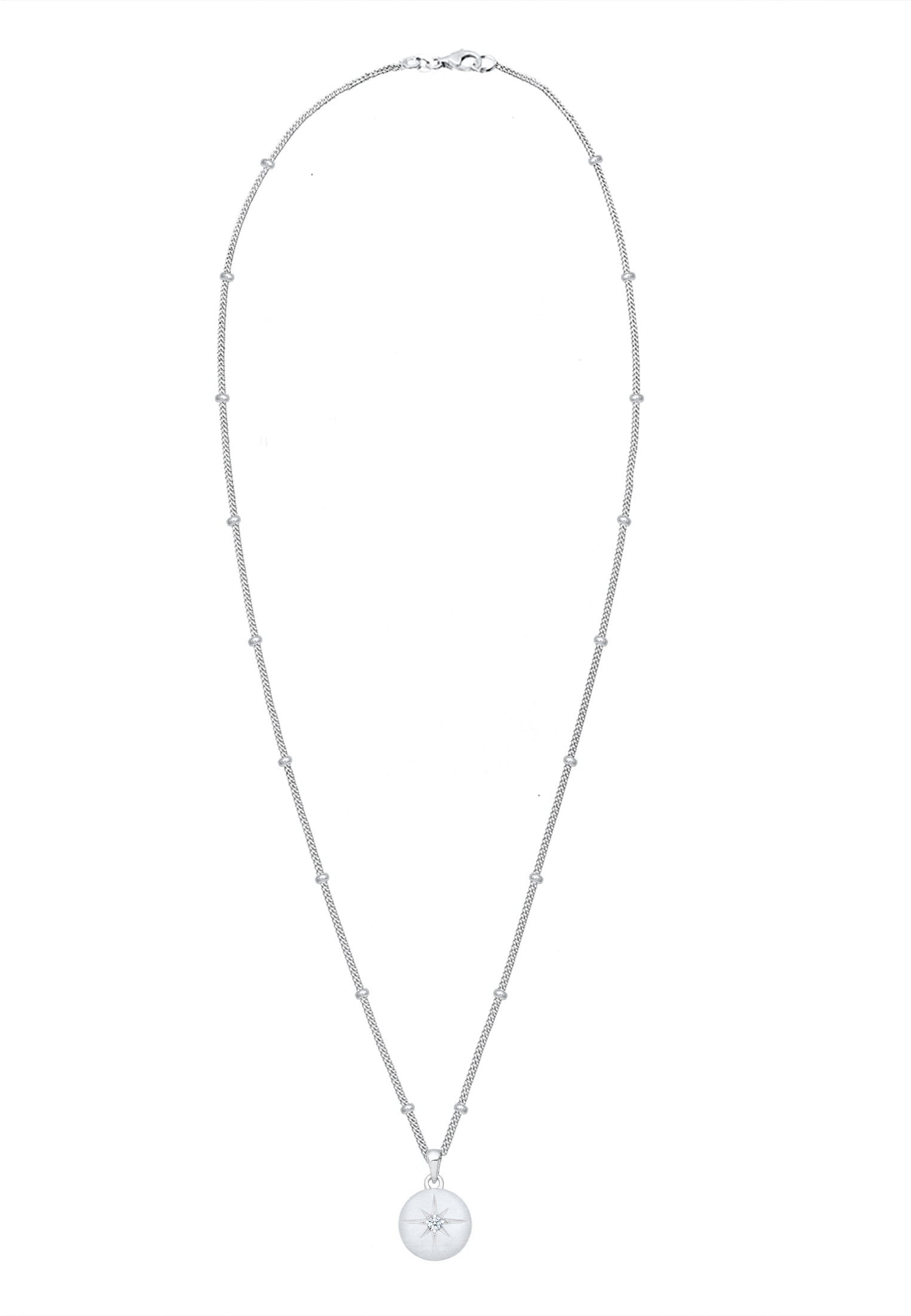 Elli DIAMONDS Silberkette »Halskette Stern Diamant (0.03 ct) 925 Sterling Silber«