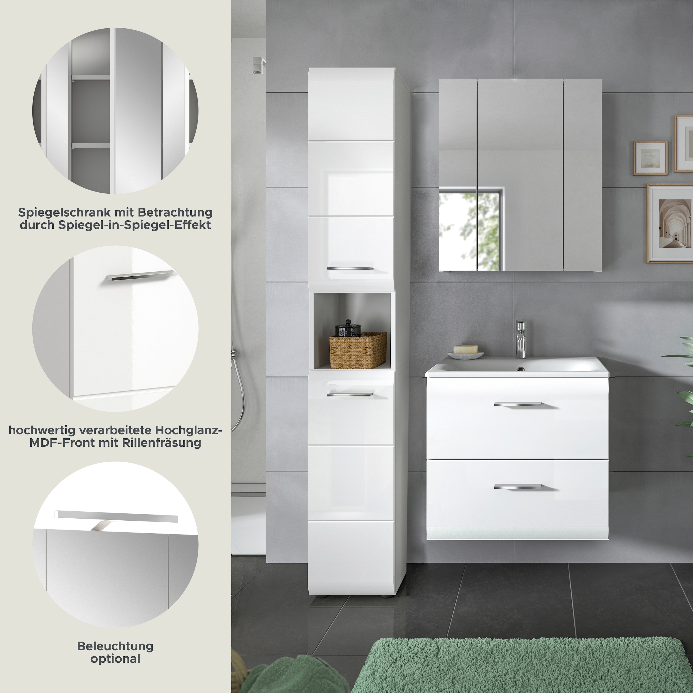 welltime Badezimmer-Set Set, 4 Stk. tlg.