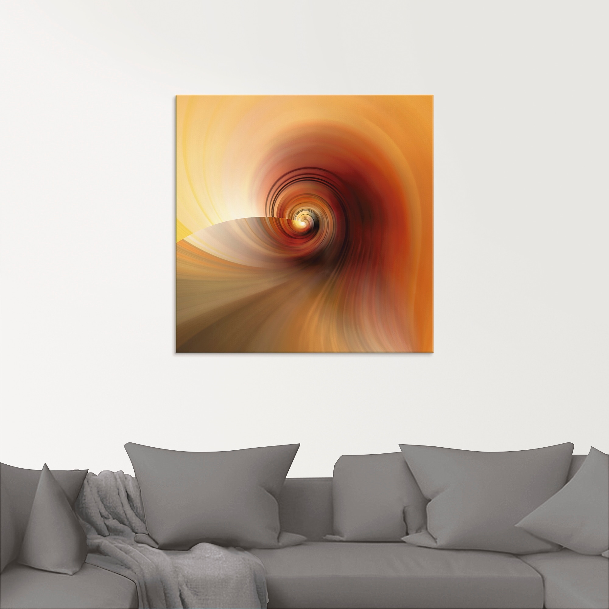 Artland Glasbild »Abstraktes in Creme«, Muster, (1 St.), in verschiedenen Größen