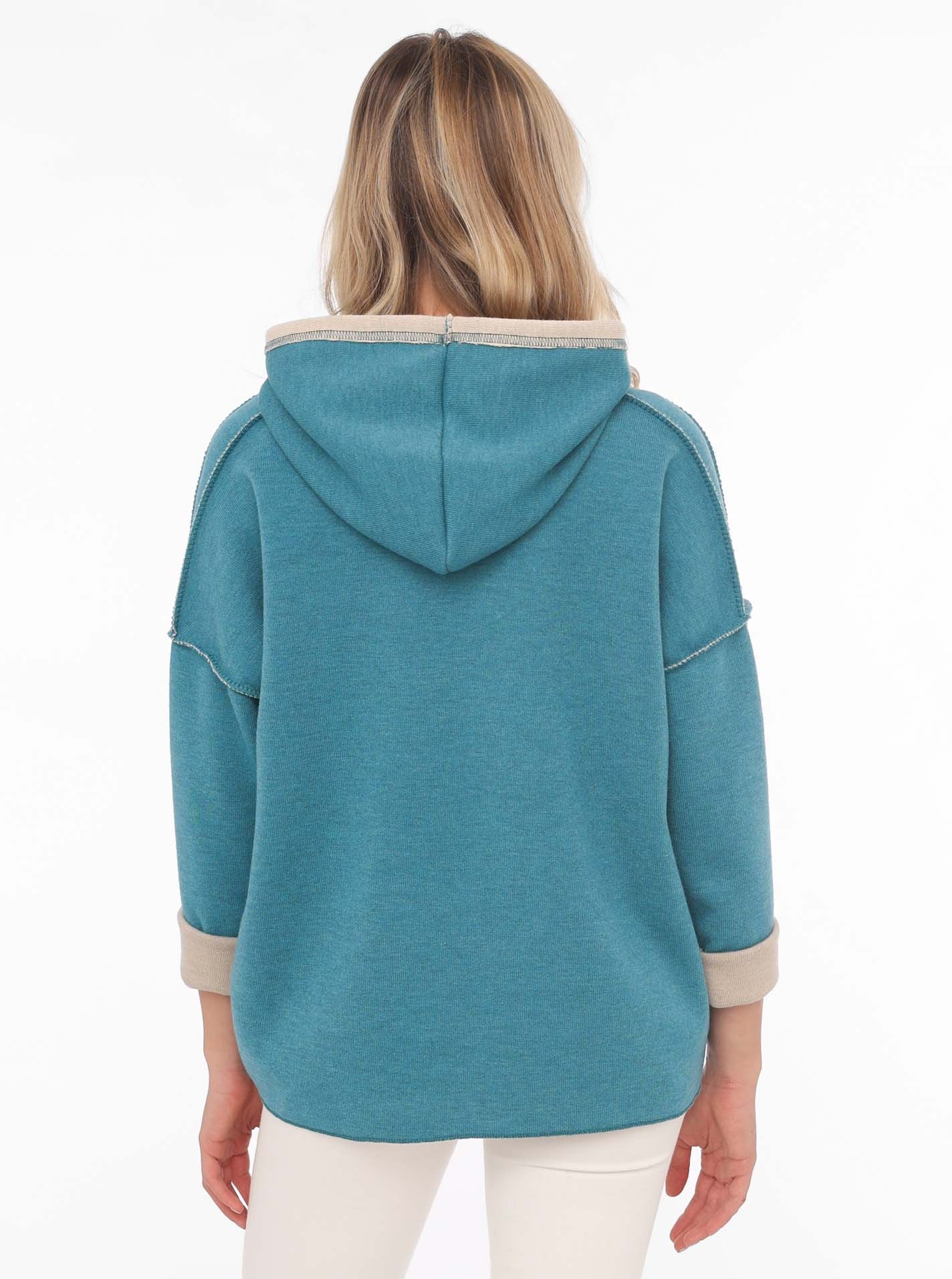 Zwillingsherz Hoodie »"Positive Mind"«, Kapuze, 3/4 Arm, tonaler Schriftzug vorn, Kordelzug
