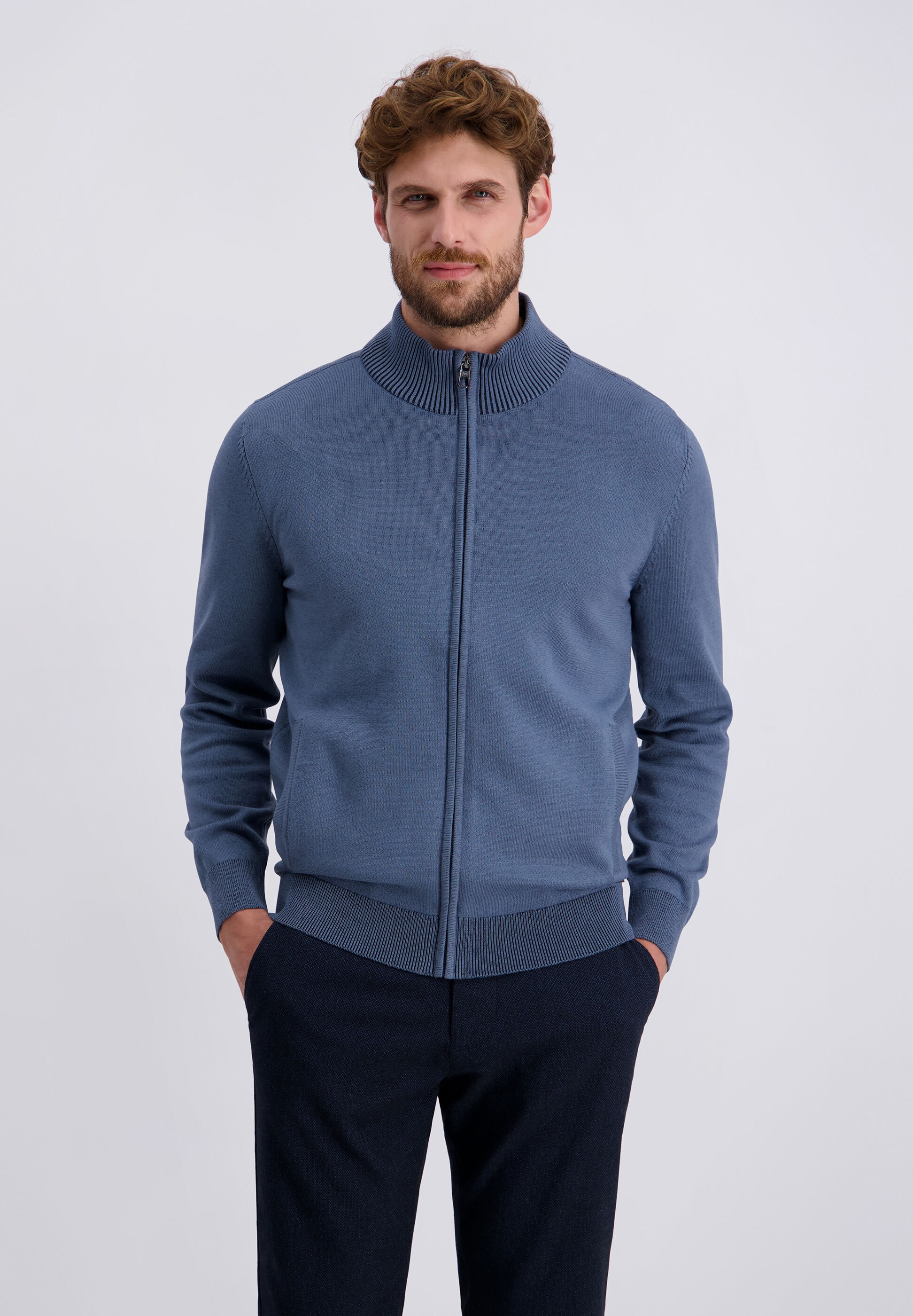 Pierre Cardin Strickjacke »Pierre Cardin Strickjacke« mit durchgehendem Reißverschluss