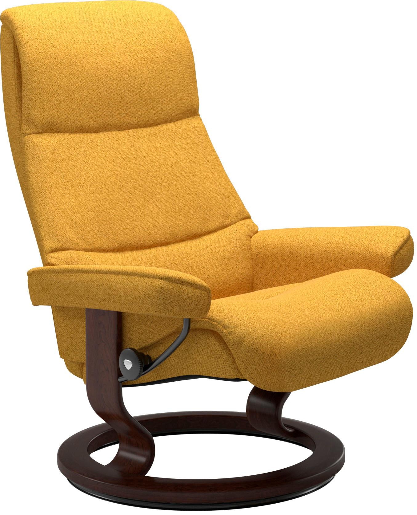 Stressless® Relaxsessel »View«, (Set, Relaxsessel mit Hocker), mit Classic Base, Größe S,Gestell Braun