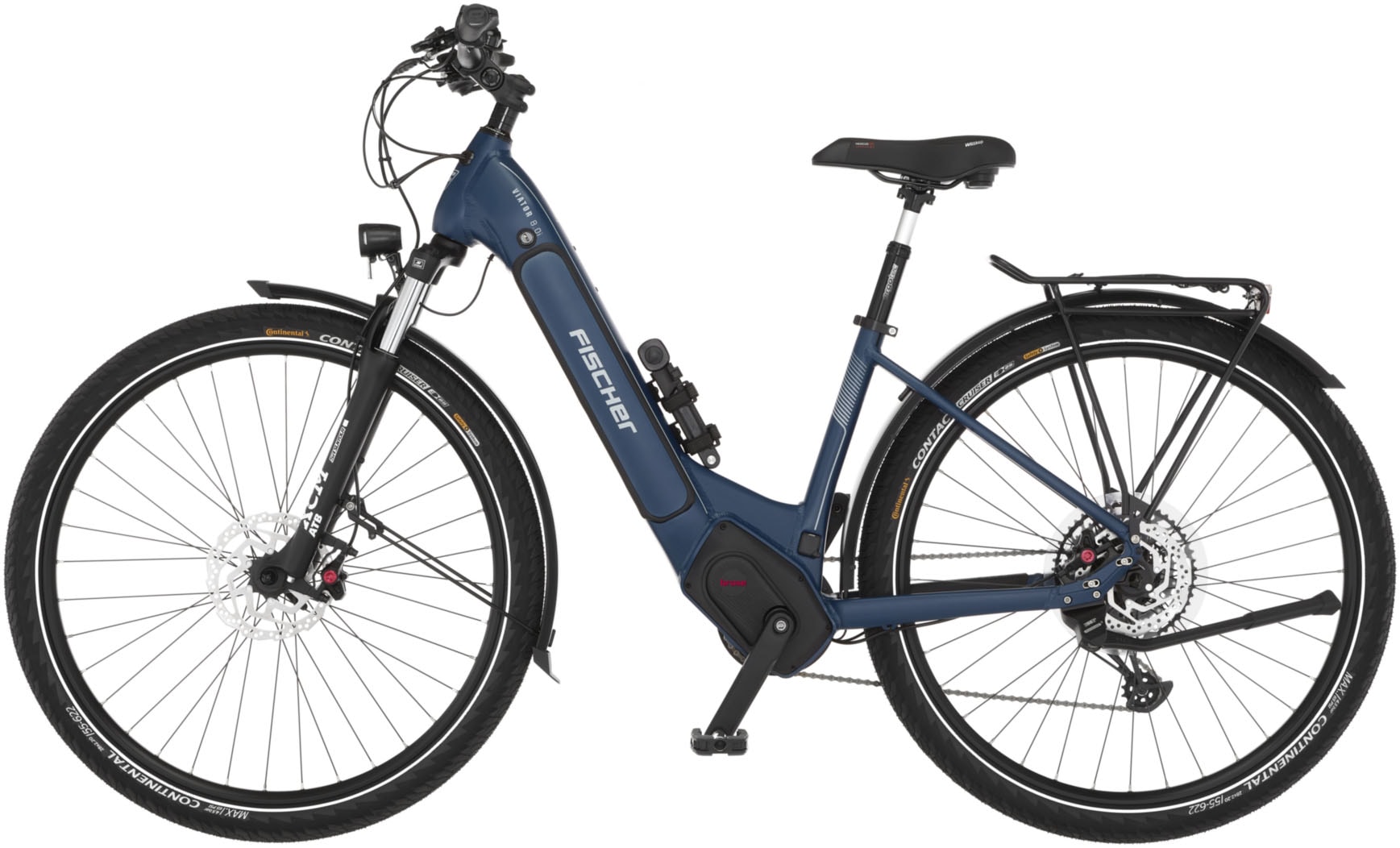 FISCHER Fahrrad »VIATOR 8.0i Damen 43« 12 Gang SRAM Eagle SX Schaltwerk Kettenschaltung Mittelmotor 250 W mit Faltschloss,  Pedelec, Elektrofahrrad für Damen u. Herren