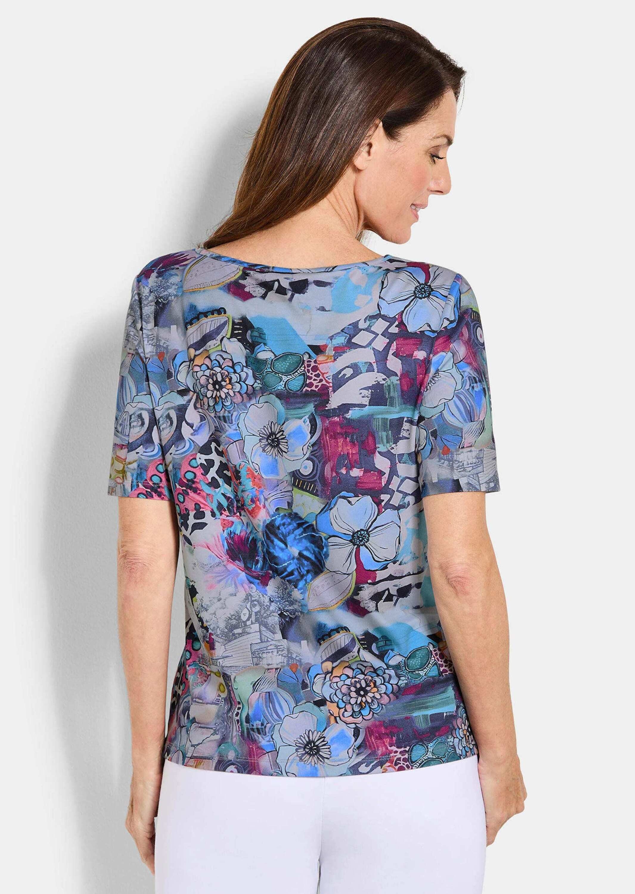 GOLDNER Kurzarmshirt »Shirt-Duo mit Muster-Mix« stretchbequemer Viskosejersey