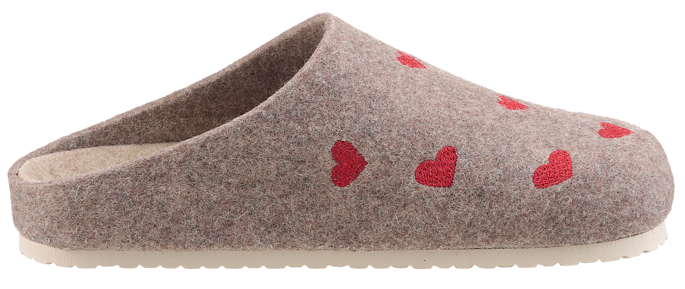 BIO Life Clog, Hausschuh, Homeslipper mit Herzchen-Stickerei - NEUE KOLLEKTION