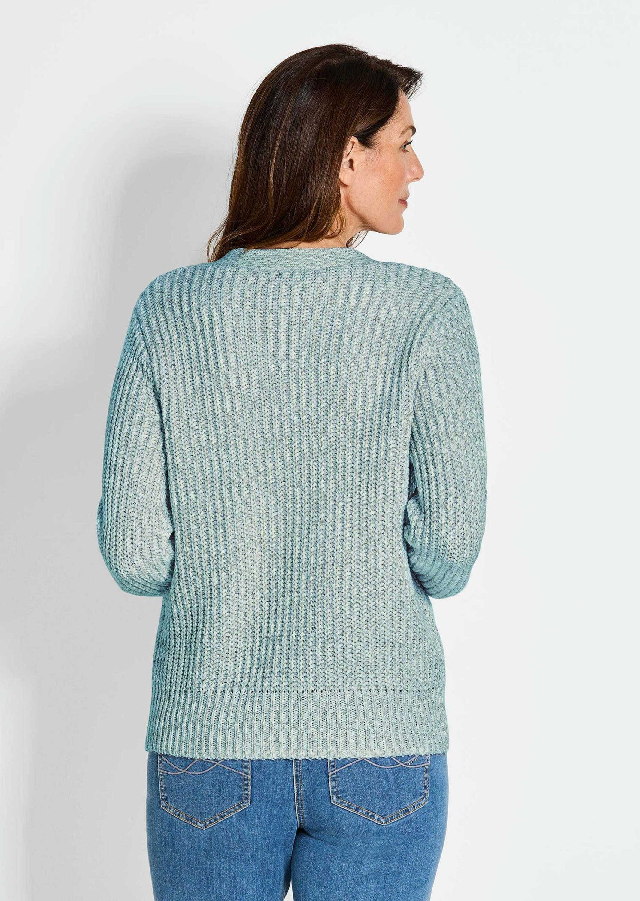 GOLDNER Strickjacke »Kurzgröße Langarm Strickjacke mit V-Ausschnitt«
