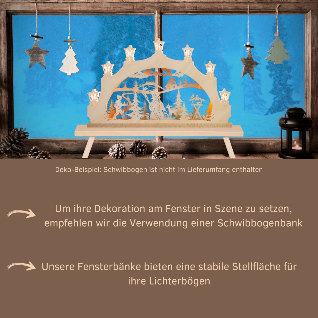Weigla Schwibbogen-Fensterbank »Weihnachtsdeko«, aus Buchenholz, Tiefe ca. 7,5 cm