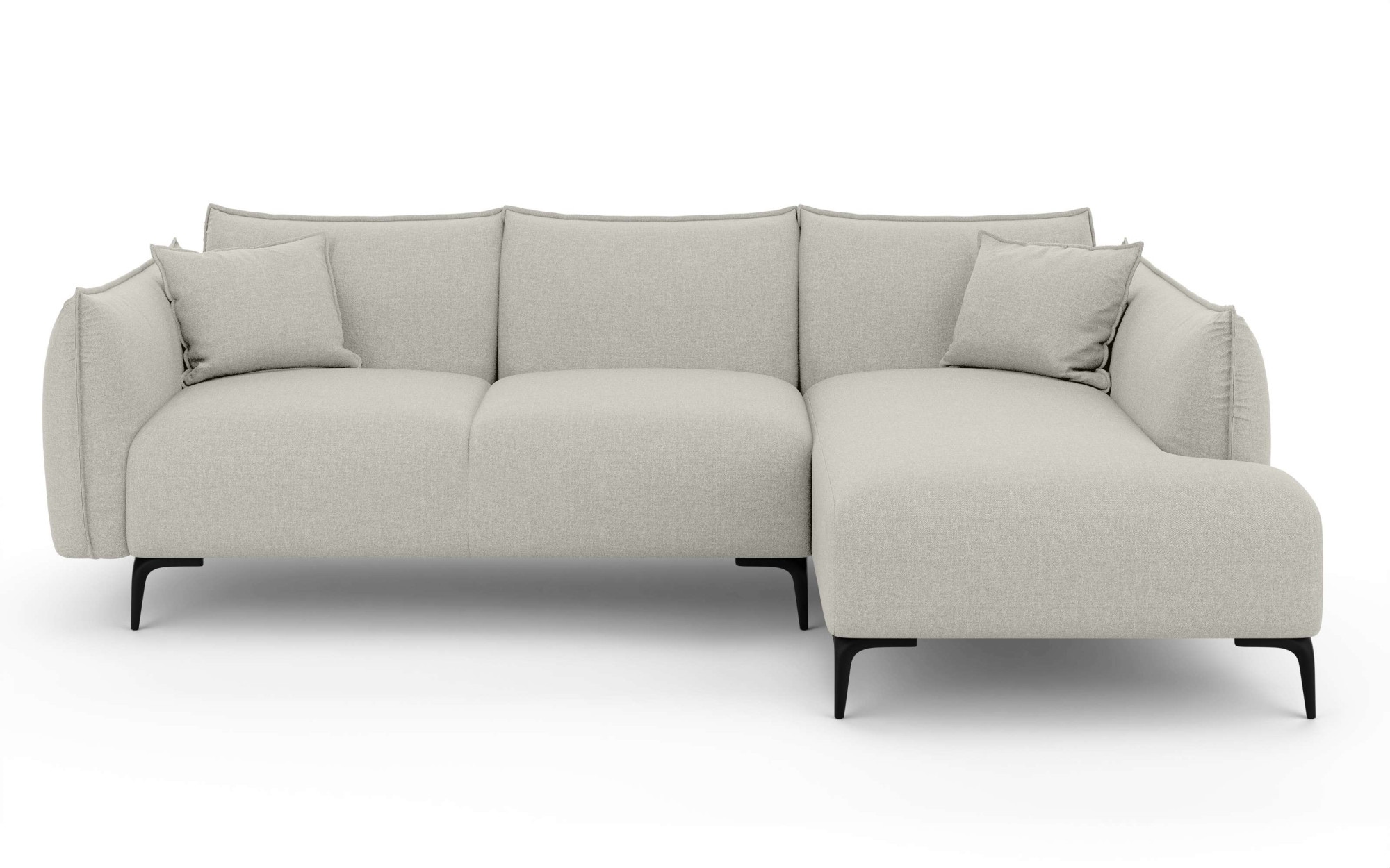 LeGer Home by Lena Gercke Ecksofa »Adelita mit Ottomane links oder rechts bestellbar, B/H/T 270/97/168«, L-Form mit Wellenunterfederung, enthält 2 Zierkissen