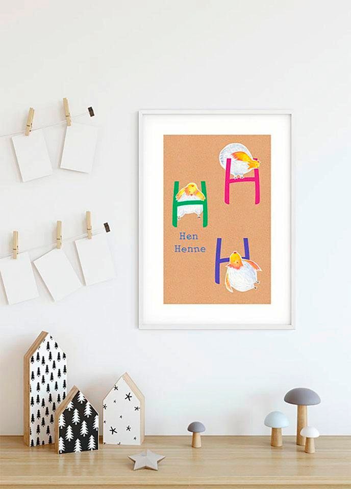 Komar Poster »ABC Animal H«, Buchstaben, (1 St.), Kinderzimmer, Schlafzimmer, Wohnzimmer