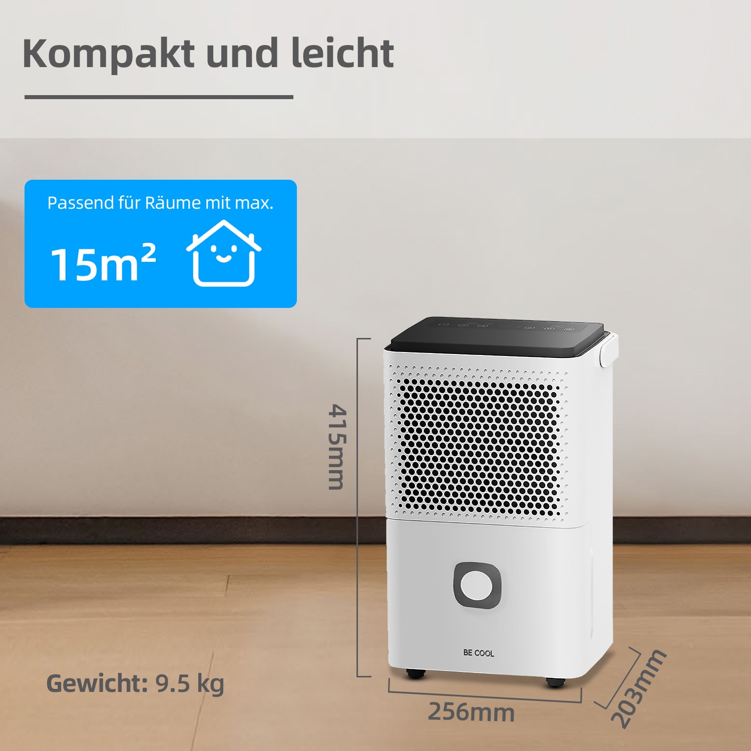be cool Luftentfeuchter »BC10LEF2301«, für 38 m³ Räume, Entfeuchtung 10 l/Tag, Tank 1,8 l
