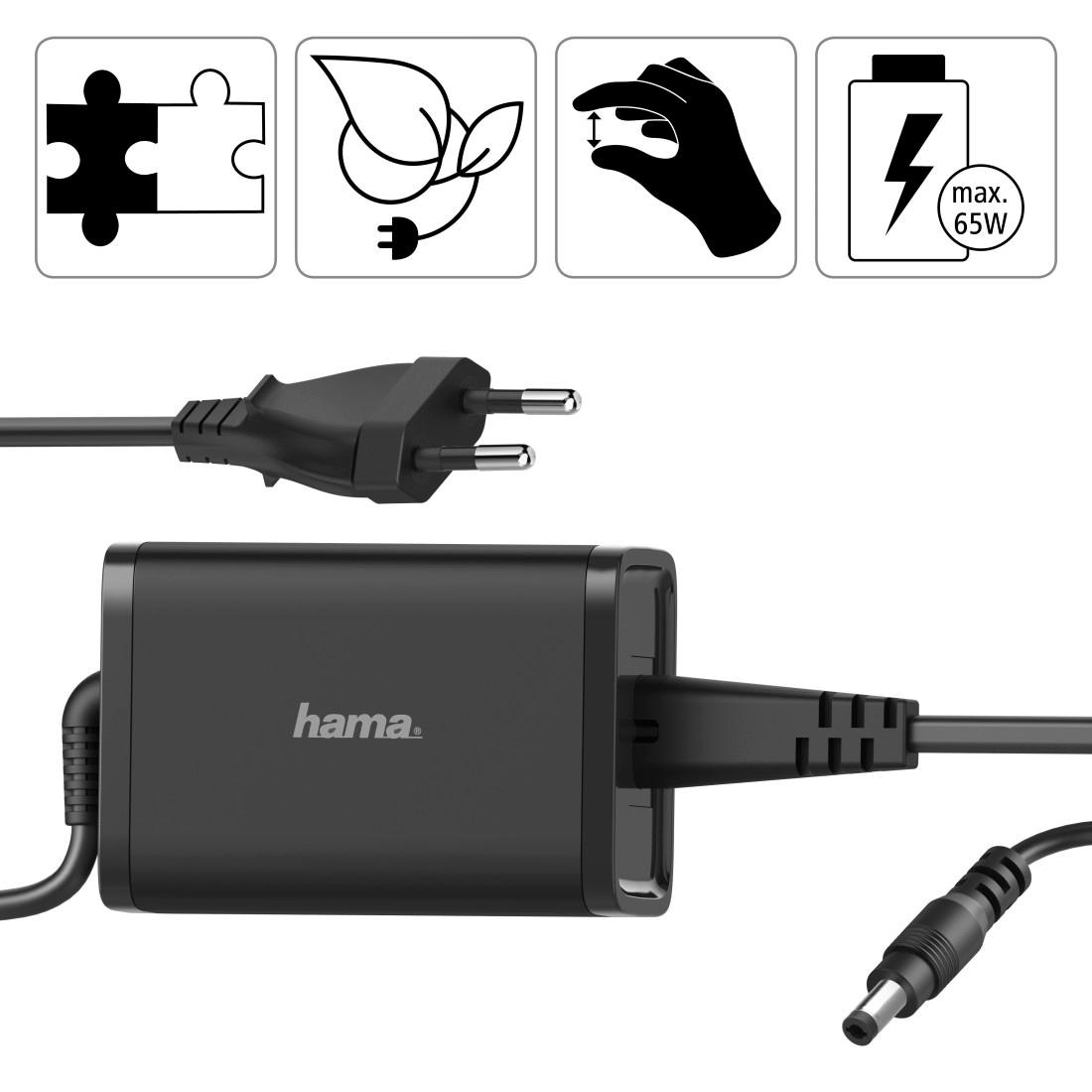 Hama Notebook-Netzteil »Universal-Notebook-Netzteil, 15-19V/65W 8 Notebookstecker«