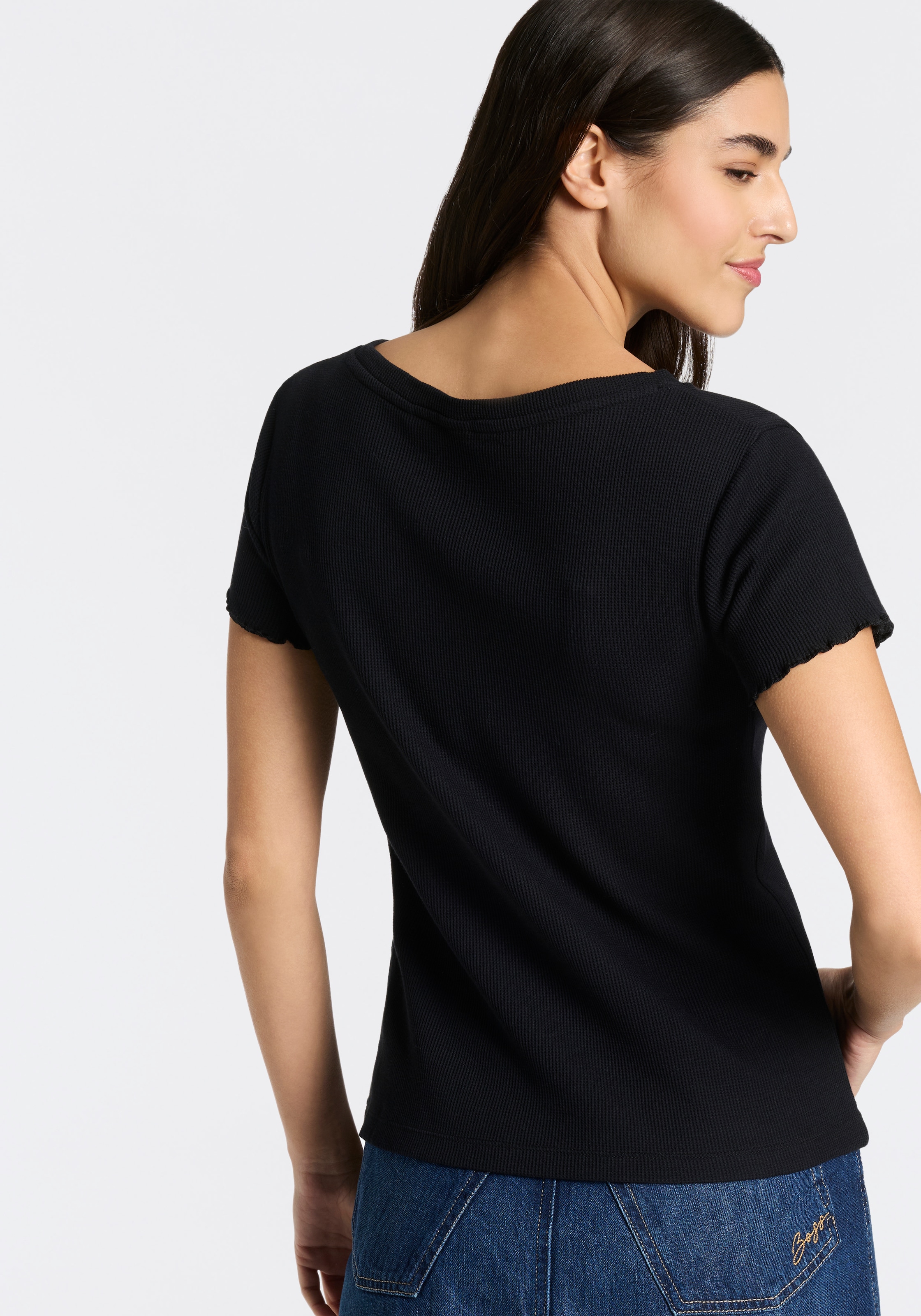 BOSS Pyjamaoberteil »Cosy Waffle_T-Shirt« aus Baumwoll-Mix mit Waffelstruktur