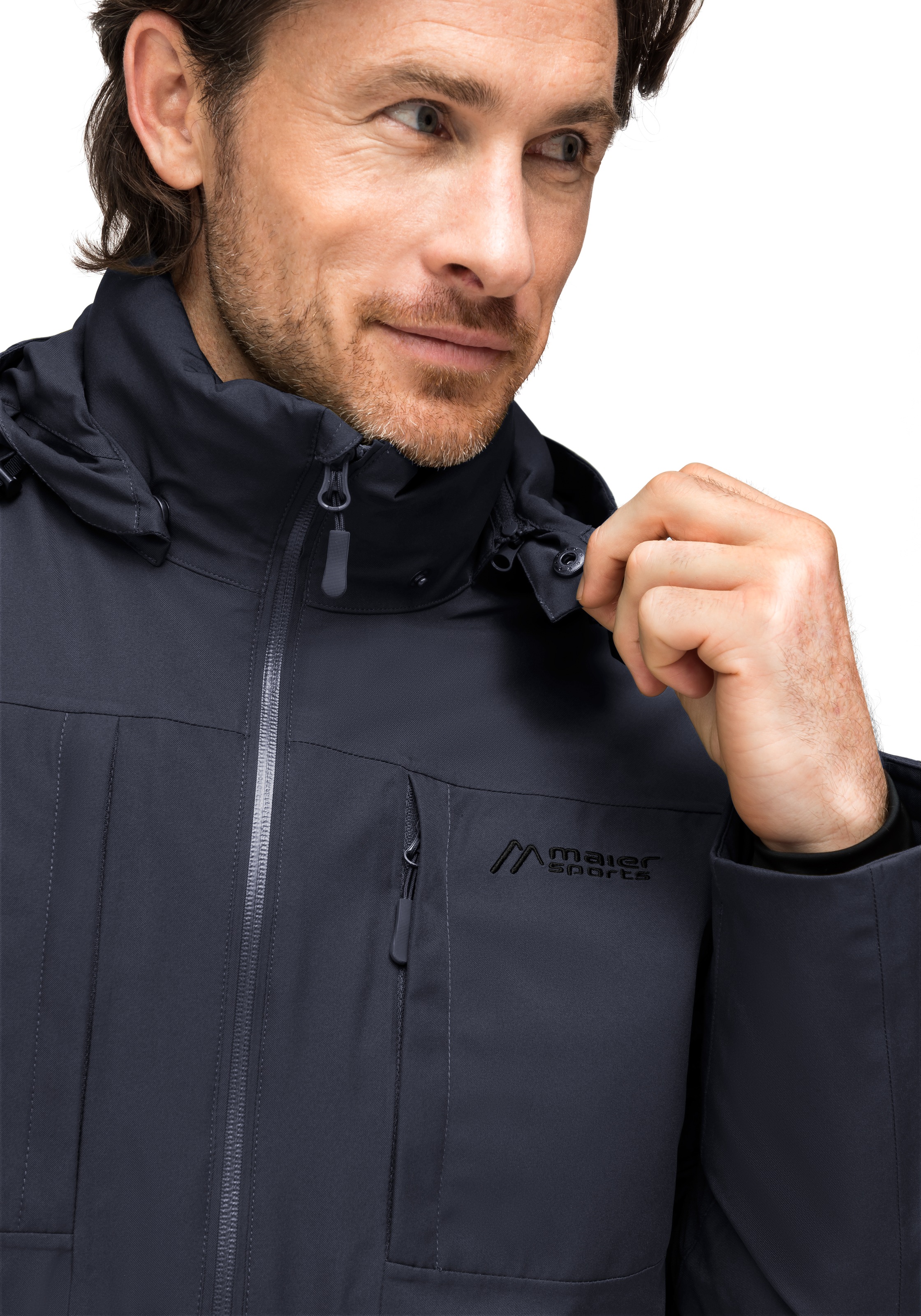 Maier Sports Funktionsjacke »Wambra M«, Outdoor-Funktionsjacke mit großer Netztasche für die Kapuze