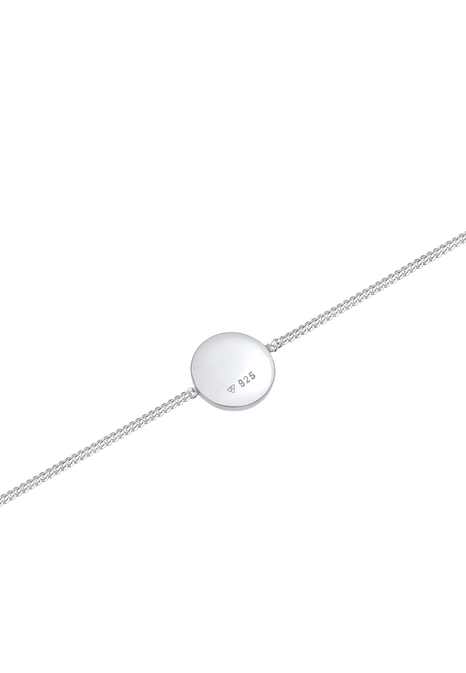 Elli Armkette »Armband Kreis Plättchen Glanz Basic Geo 925 Silber«