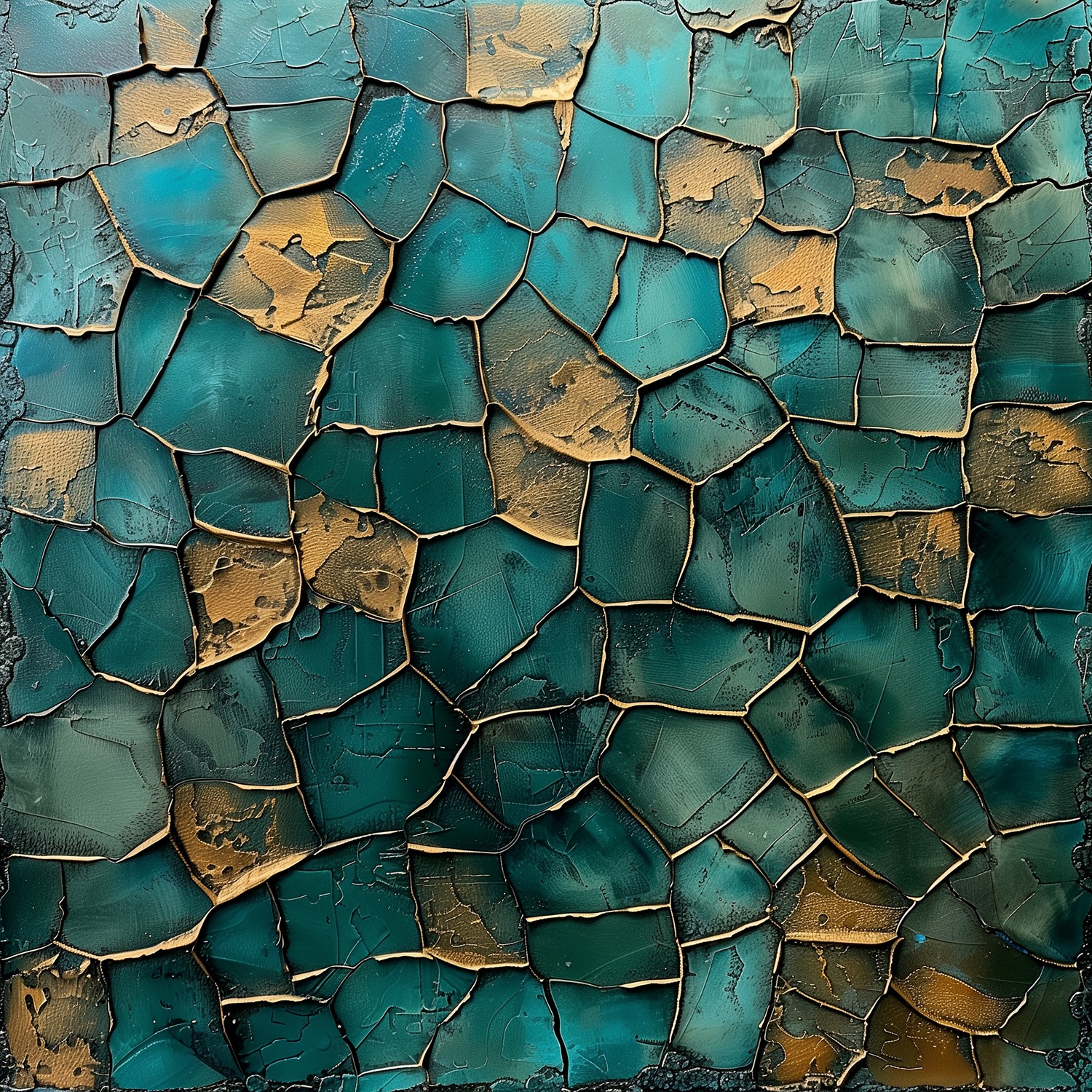 queence Acrylglasbild »Mosaik in Türkis«, Abstrakt-Abstrakte-Formen-Gemälde-Kunst, (1 St.), Fine Art-Print in Galeriequalität