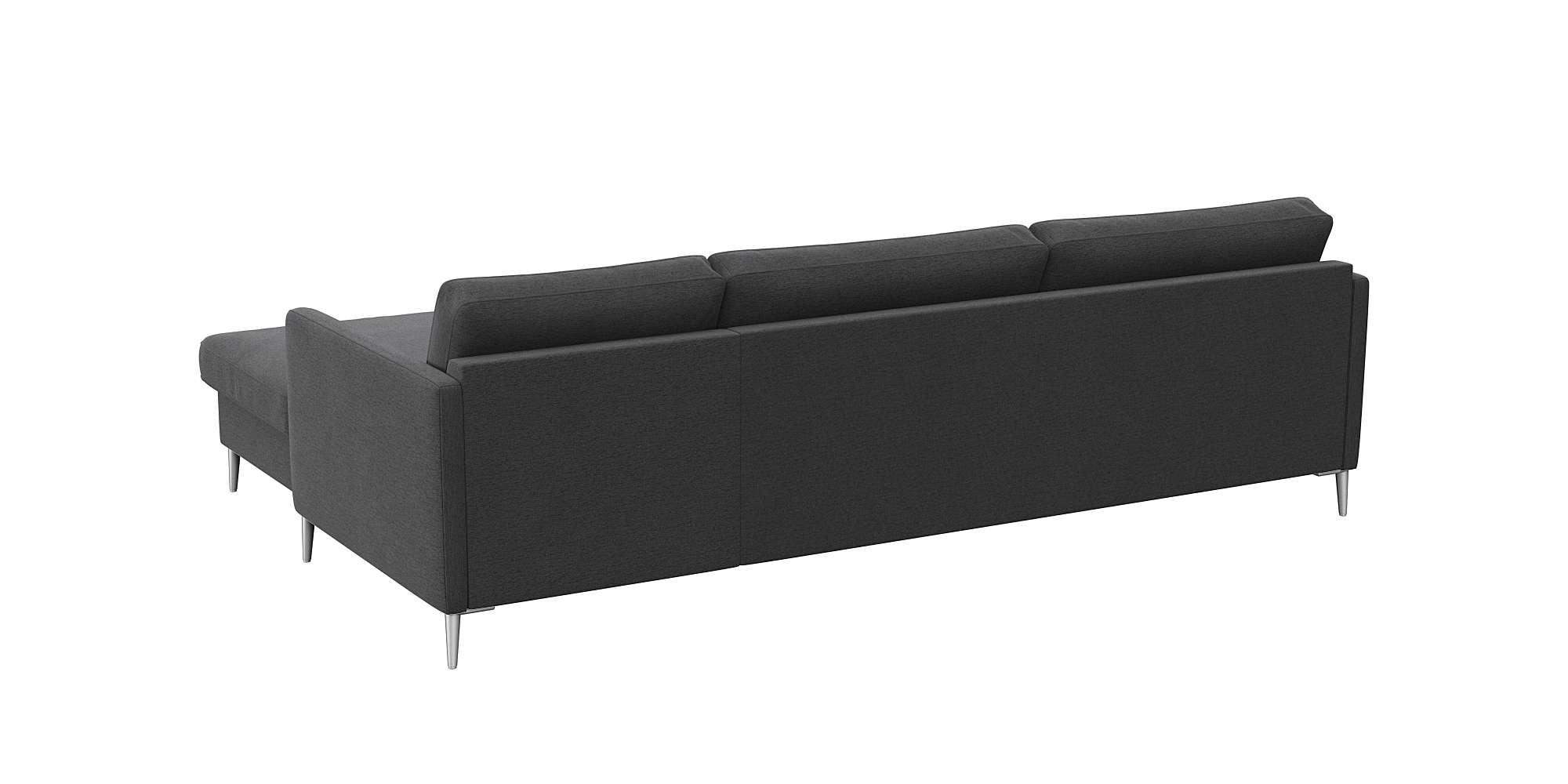 FLEXLUX Ecksofa »Fiore, super Sitzkomfort durch Kaltschaum im Sitz, L-Form« schmale Armlehnen, Füße Alu