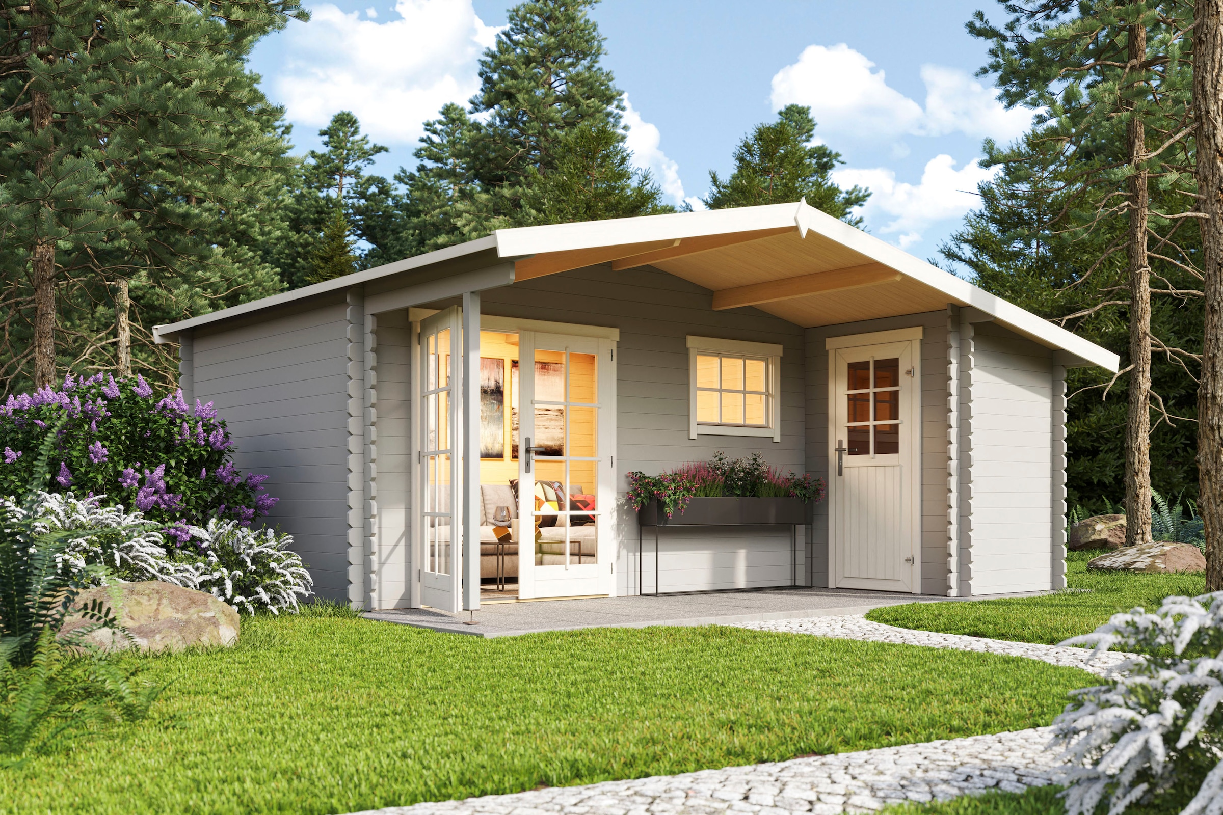 LASITA MAJA Gartenhaus »LITTLE ROCK«, (Set, inkl. Fussbodenbretter zum verlegen)
