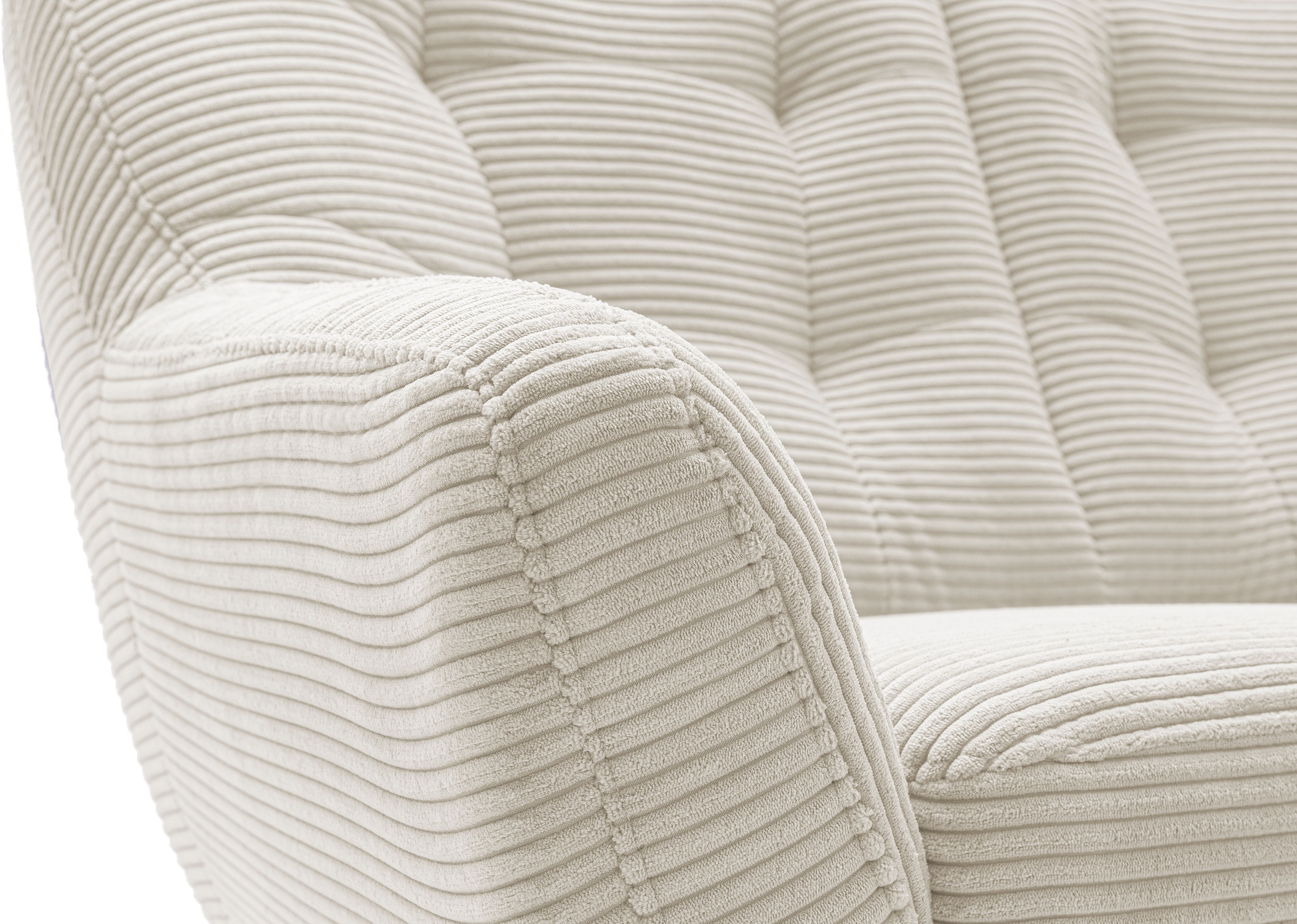 exxpo - sofa fashion 2-Sitzer »Scandi, bequem, aufwendige Rückenpolsterung für mehr Sitzkomfort«, akuelle Farben in hochwertige Bezugsqualitäten, Holzfuß
