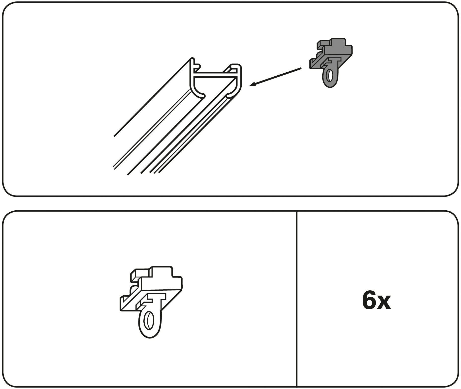 GARDINIA Feststeller Serie Aluminium-Vorhangschienen Set Lucy