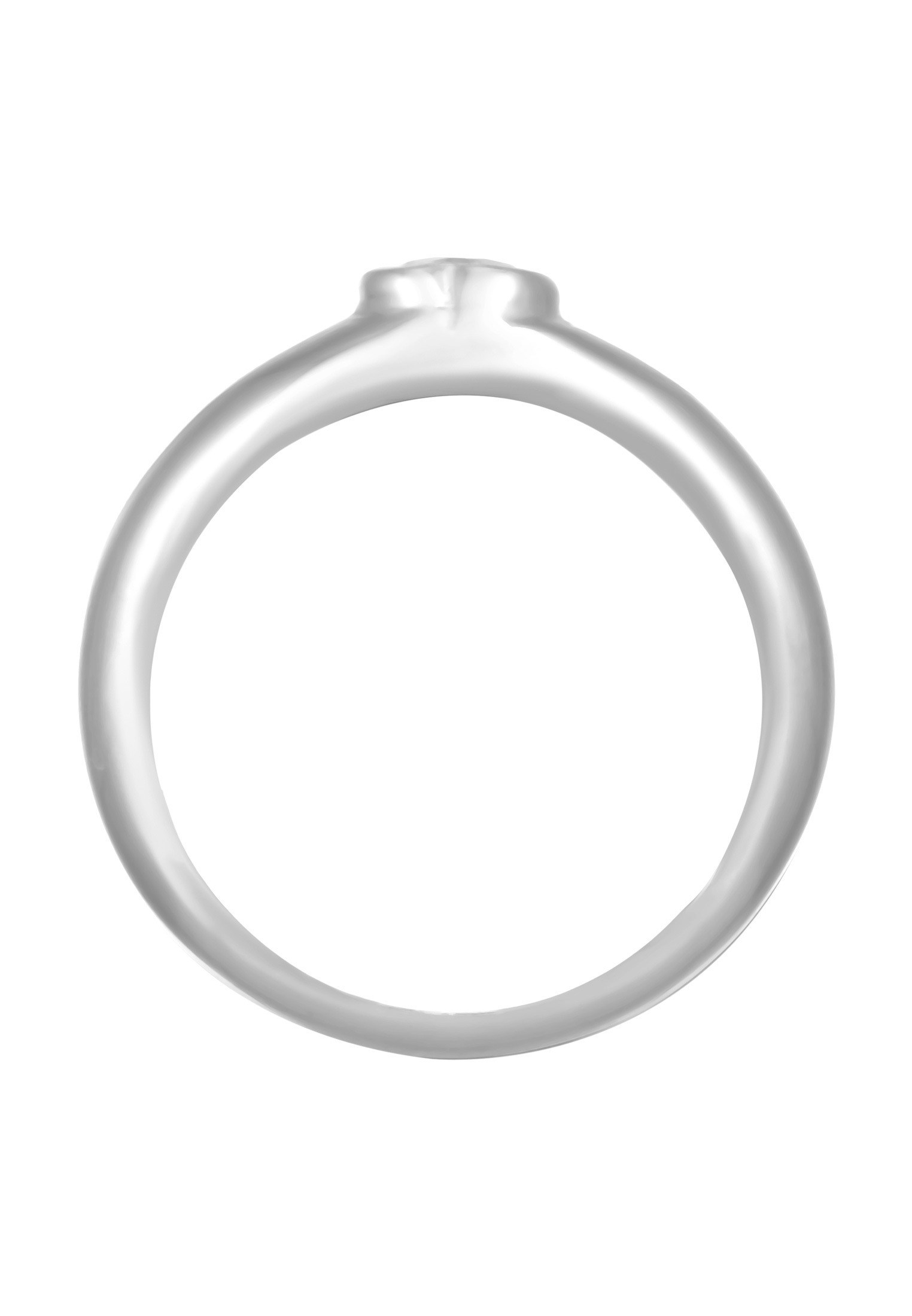 Elli Siegelring »Ring Zirkonia Herz Bandring Liebe 925 Silber vergoldet«