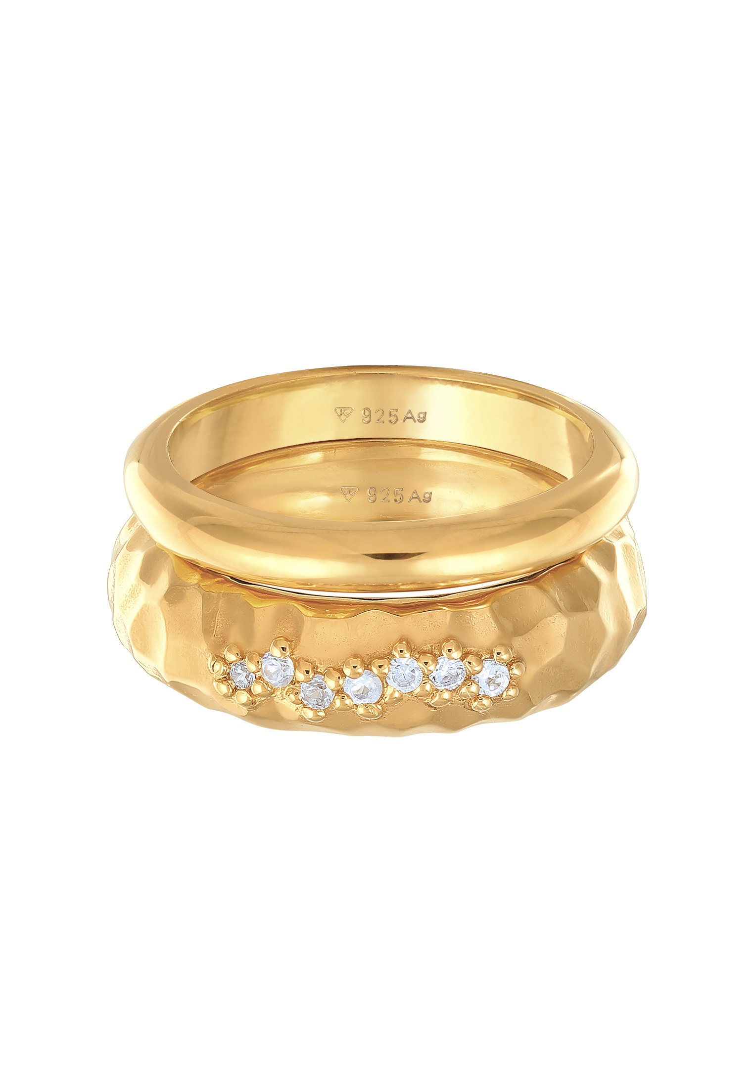 Elli Premium Ring-Set »Ring Topas Bandring Set Elegant 925 Silber rhodiniert«