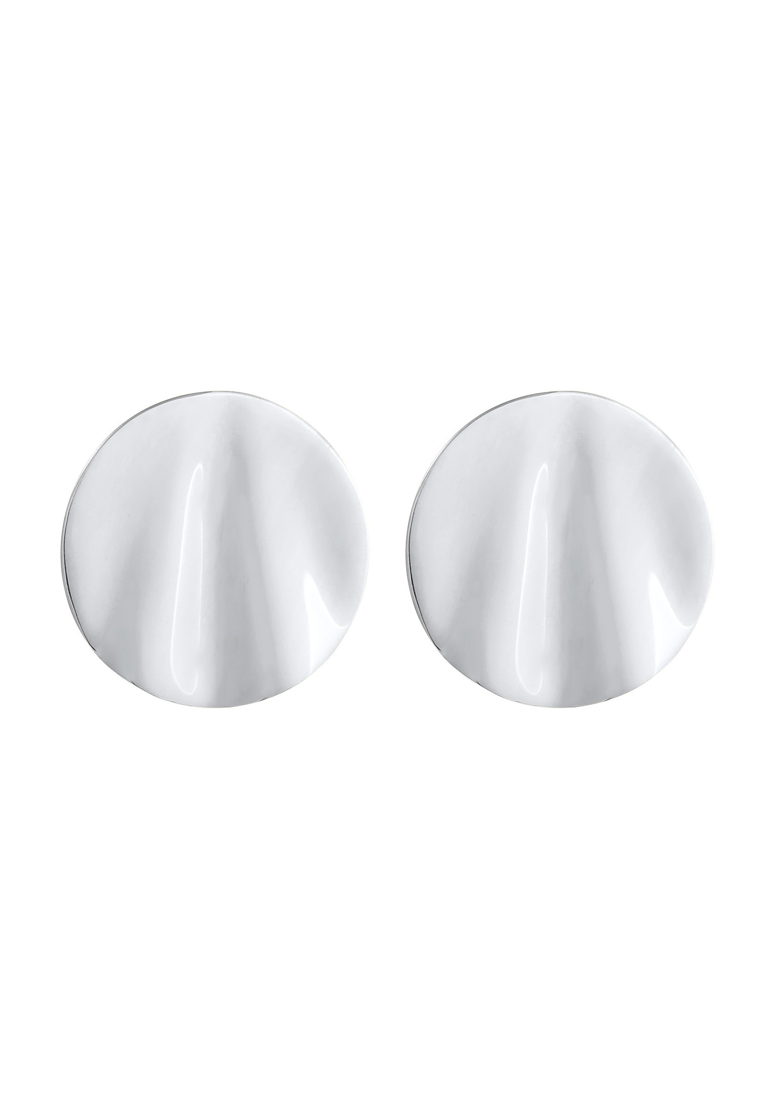 Elli Paar Ohrstecker »Ohrringe Ohrstecker Disc Plättchen Welle Rund 925er Silber«