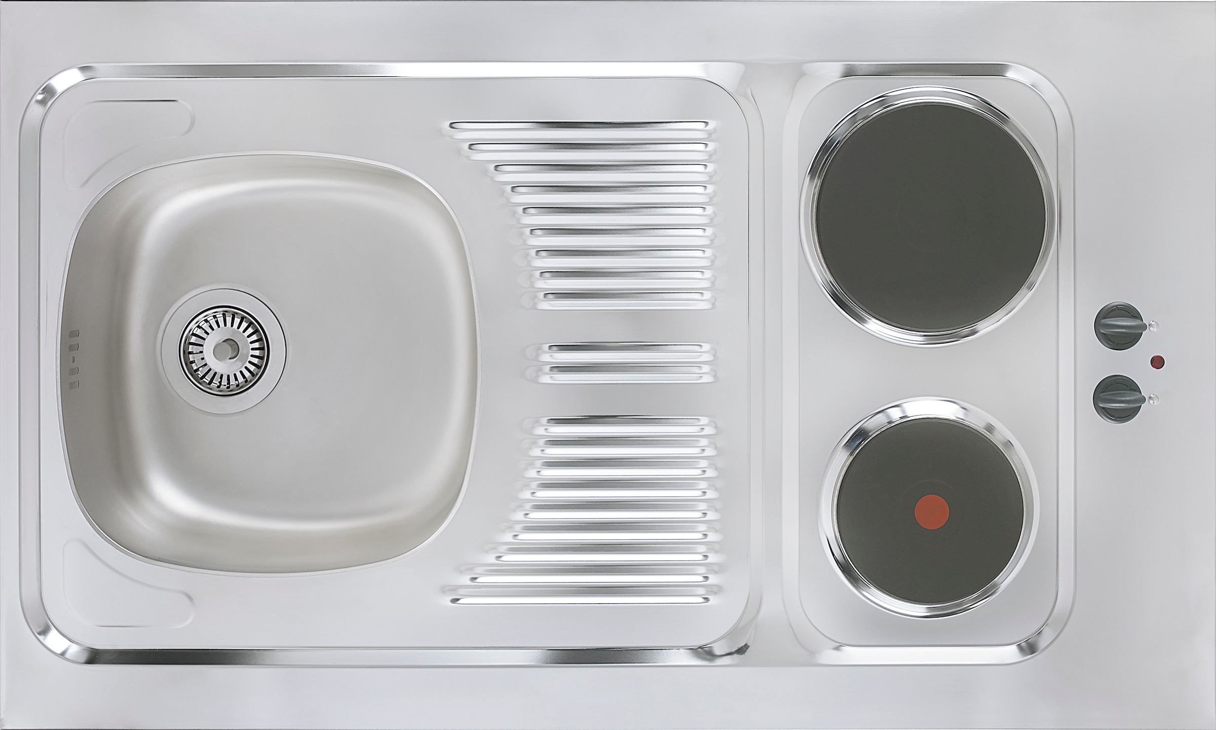 Flex-Well Küchenzeile »Pantry«, Gesamtbreite 100 cm, mit DUO Kochfeld und Kühlschrank