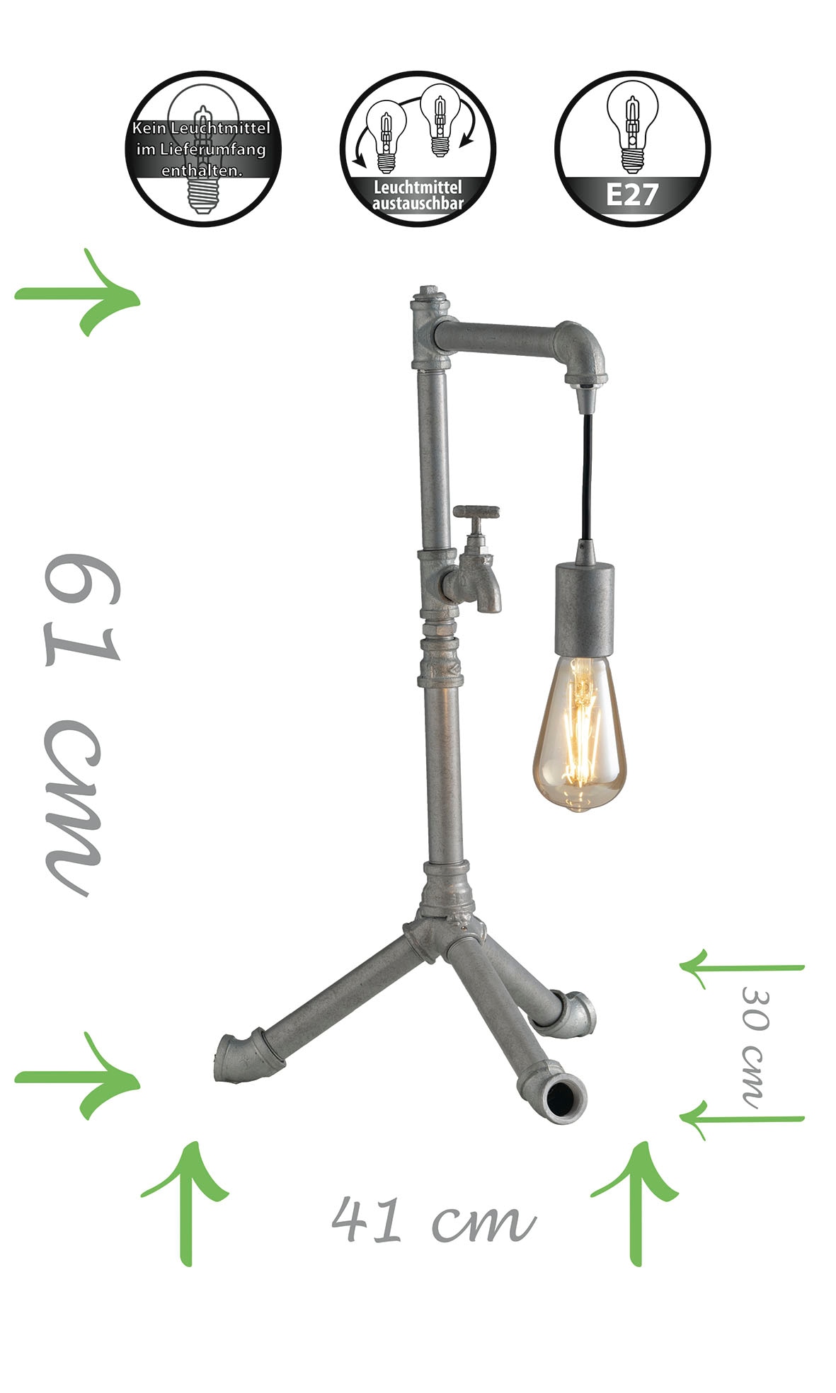 ECO-LIGHT Tischleuchte »AMARCORD«, Leuchtmittel E27 | ohne Leuchtmittel