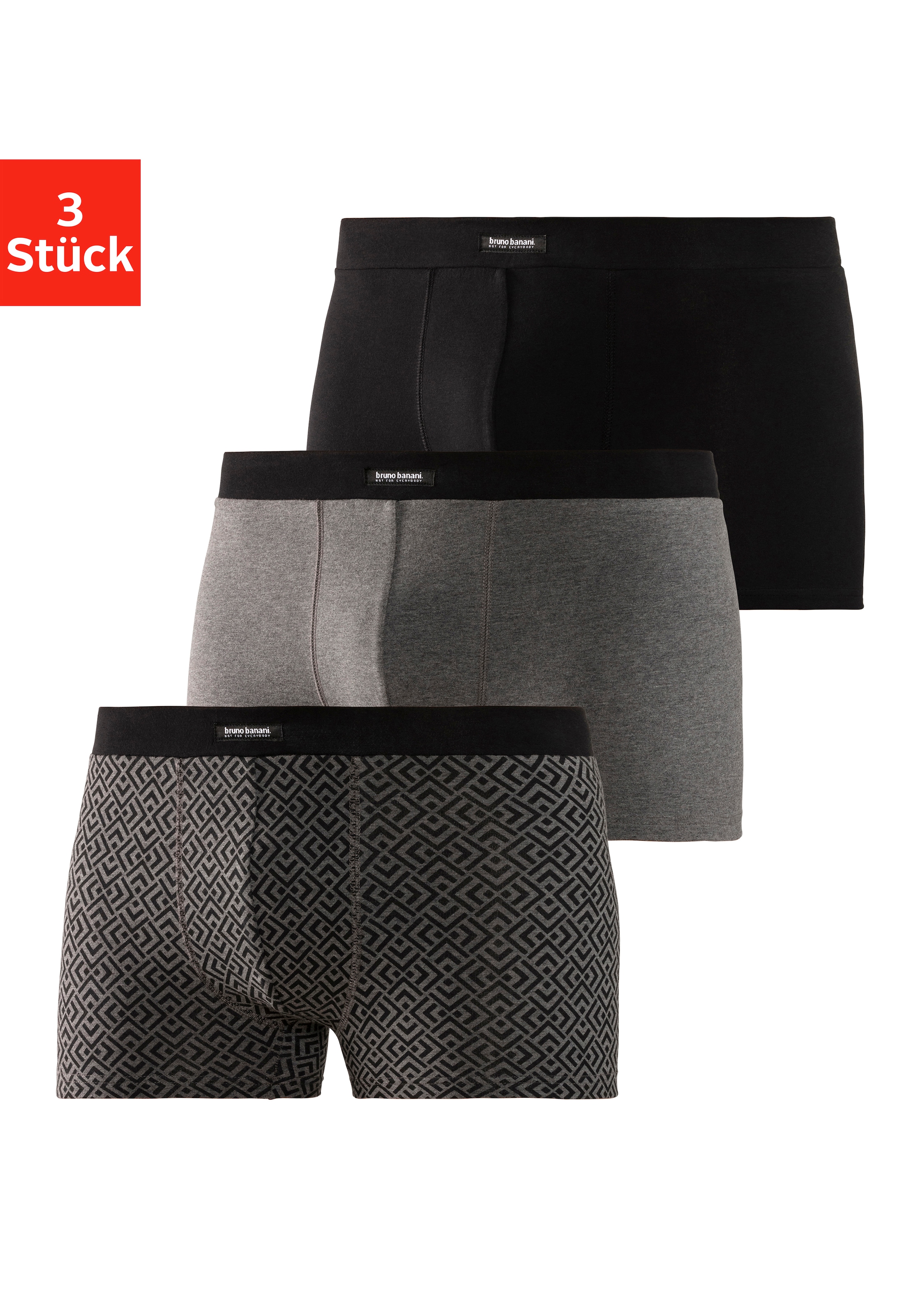 Bruno Banani Herren Boxer »Boxershorts für Herren« Packung in schwarz, Größe L