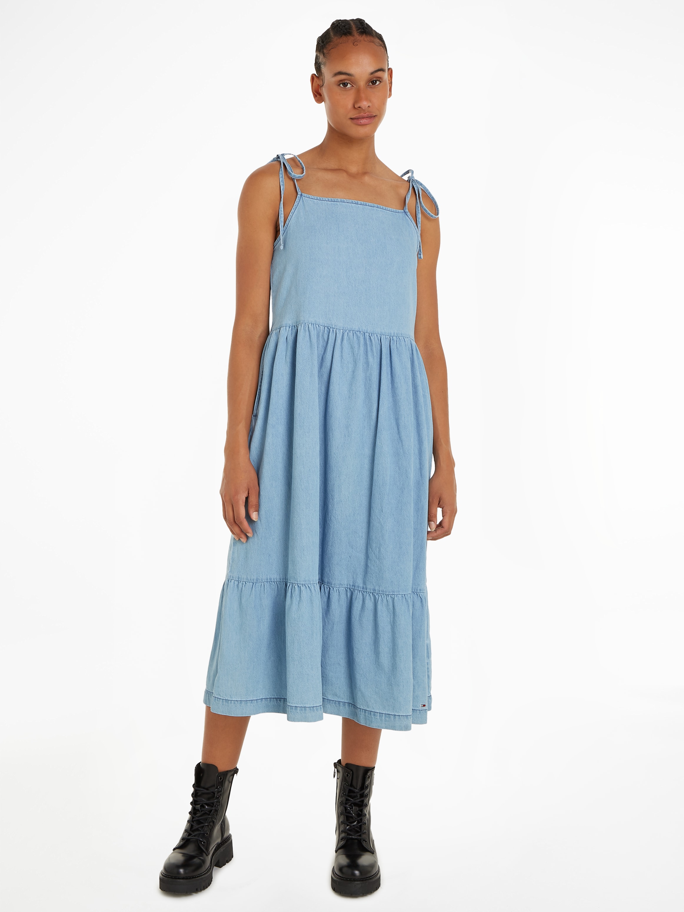 Tommy Jeans Jeanskleid »TJW CHAMBRAY DRESS EXT«, mit Tommy Jeans Flagge