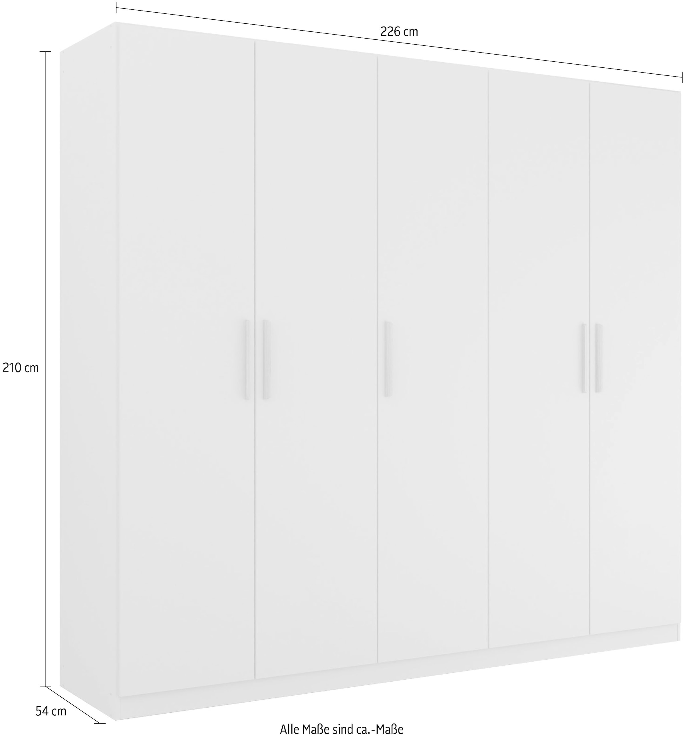 rauch Kleiderschrank »Skandi by Quadra Spin Schlafzimmerschrank«, im Landhaus-Stil mit Massivholzgriffen aus Wildeiche