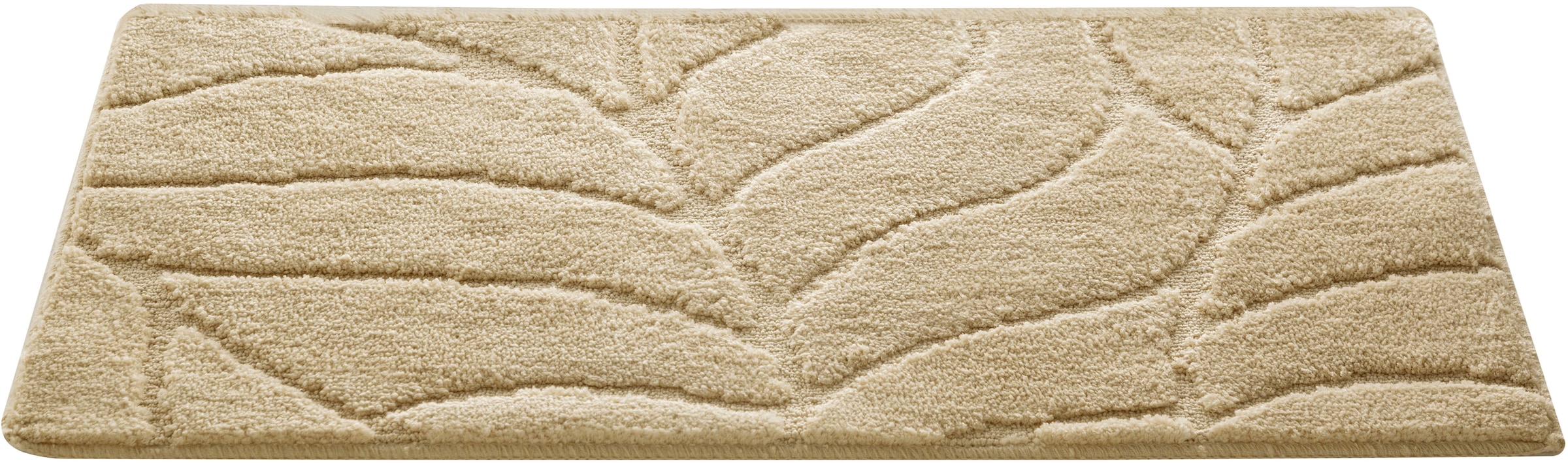 my home Badematte »Epense, Badvorleger, Badezimmer Teppich, Duschmatte mit Blattstruktur«, rutschhemmend beschichtet, fußbodenheizungsgeeignet-schnell trocknend, Badteppich, Uni, Blätter, Hoch-Tief, verschiedene Farben und Größen