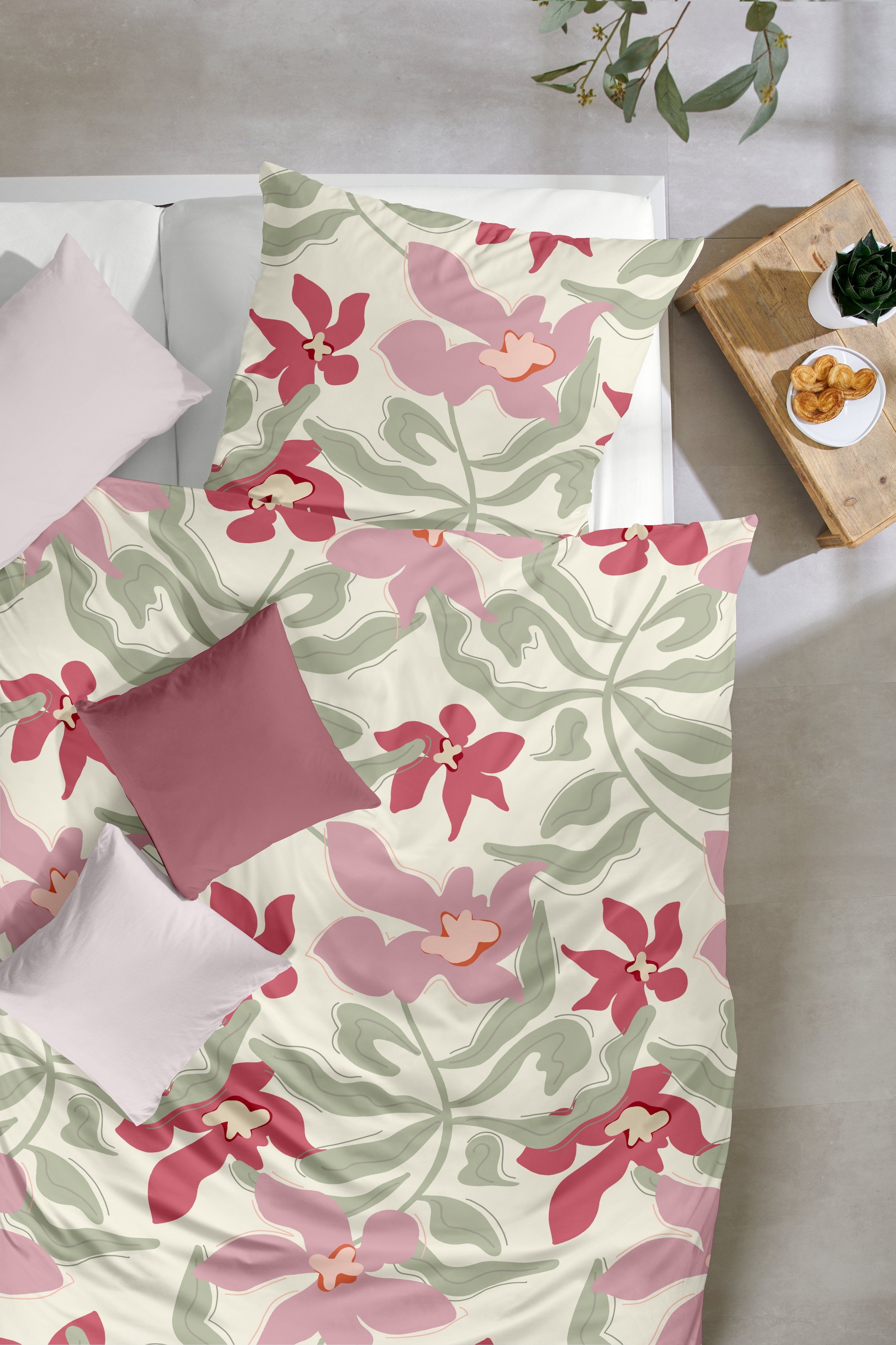 Primera Bettwäsche »Biber-Bettwäsche Matisse« 2 Stk. mit verspieltem Blumenmuster
