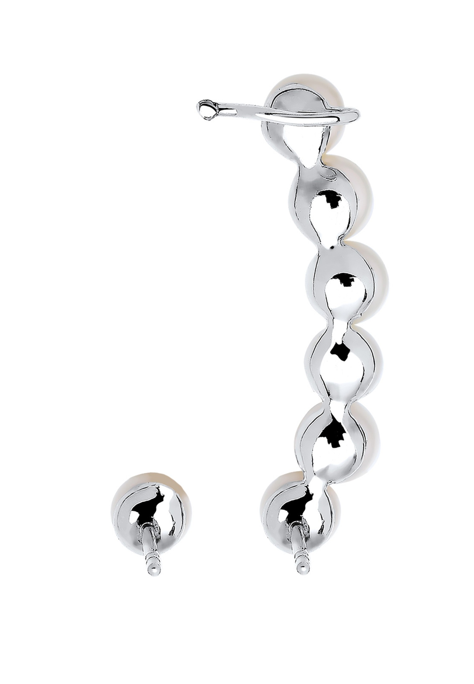Elli Paar Ohrstecker »Ohrringe Süßwasserzuchtperle Earcuff Statement 925 Silber«