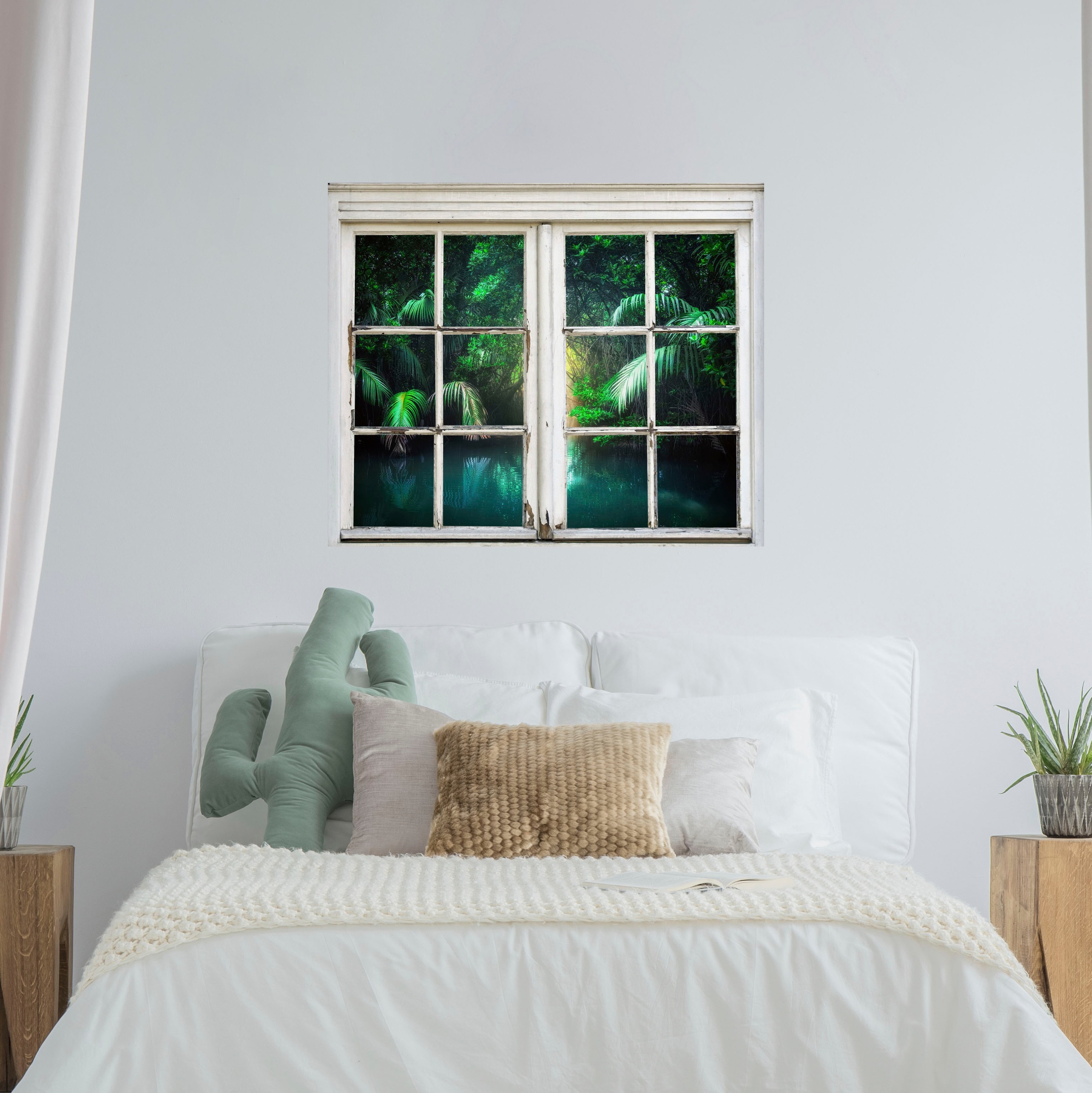 queence Wandsticker »Bäume am Wasser« Wandsticker, Wandbild, selbstklebend, 3D, Fenster