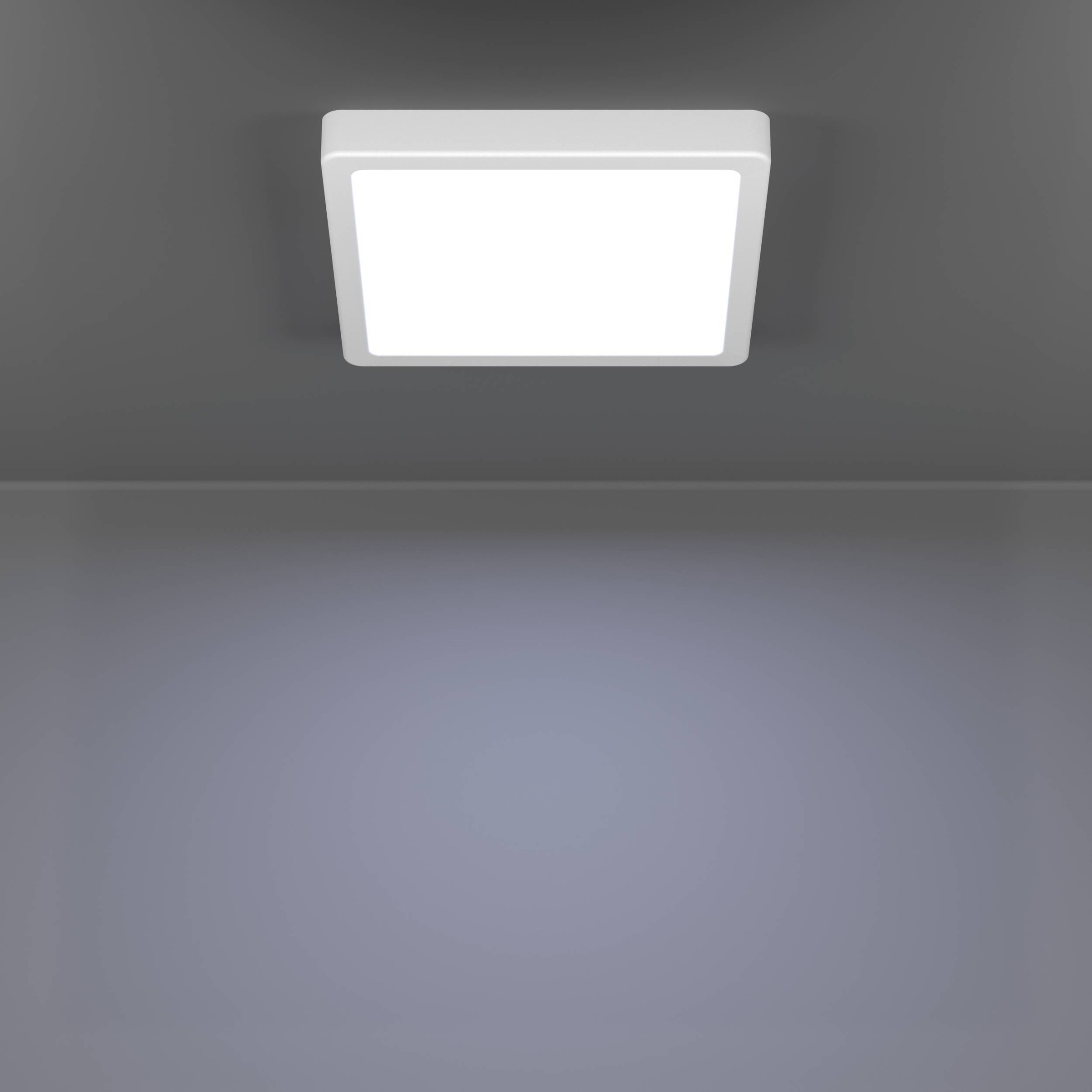 EGLO Aufbauleuchte »Fueva 6 Deckenleuchte, Badlampe Decke, Kunststoff, Deckenbeleuchtung« LED-Modul 1 Stk. Kaltweiß | Neutralweiß | Warmweiß Aufbauleuchte - L22 x B22 x H2,5 cm - weiß - 10,5W inkl.