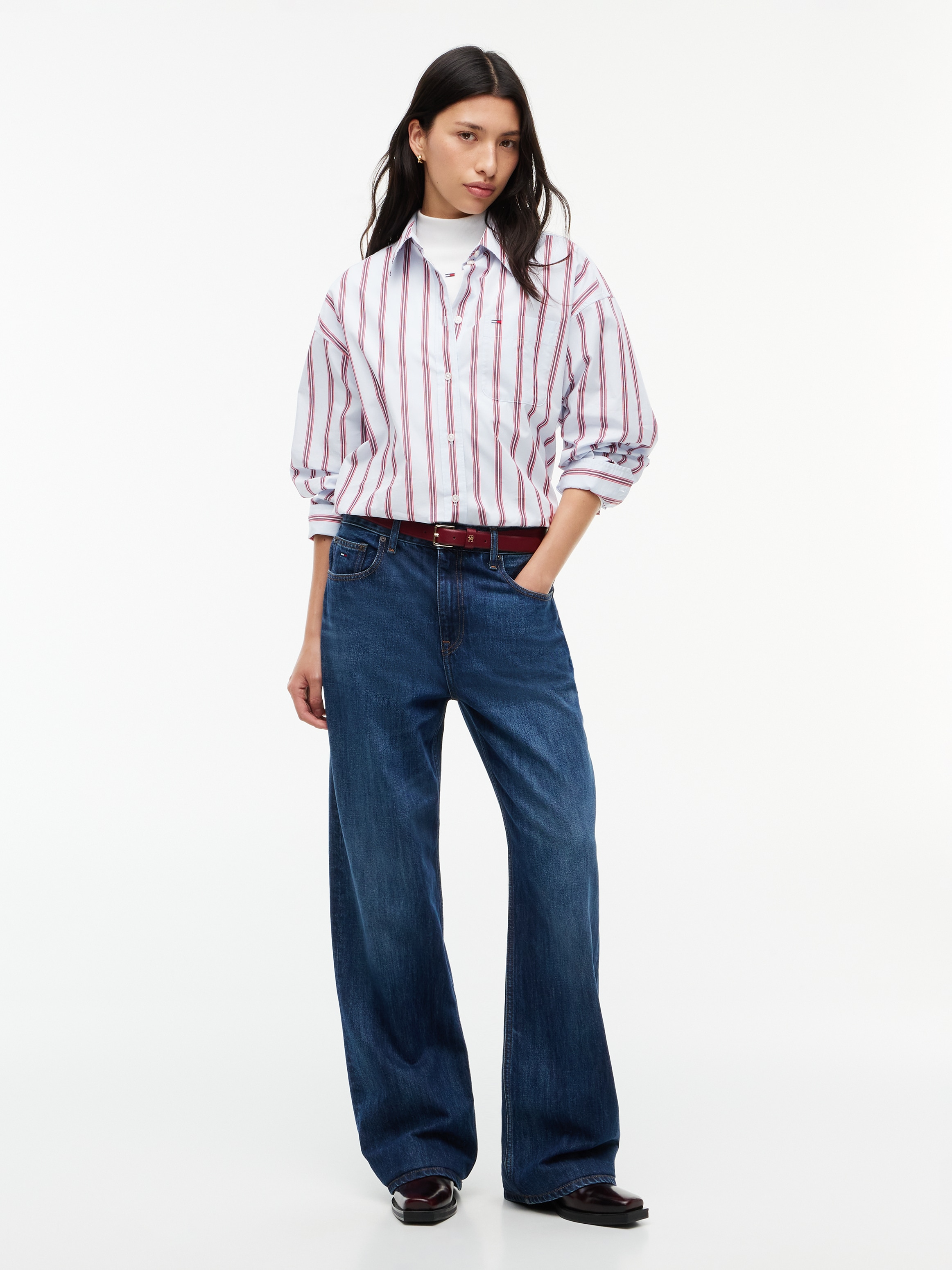 Tommy Jeans Langarmbluse »TJW OVS ESSENTIAL SHIRT EXT« Baumwolle